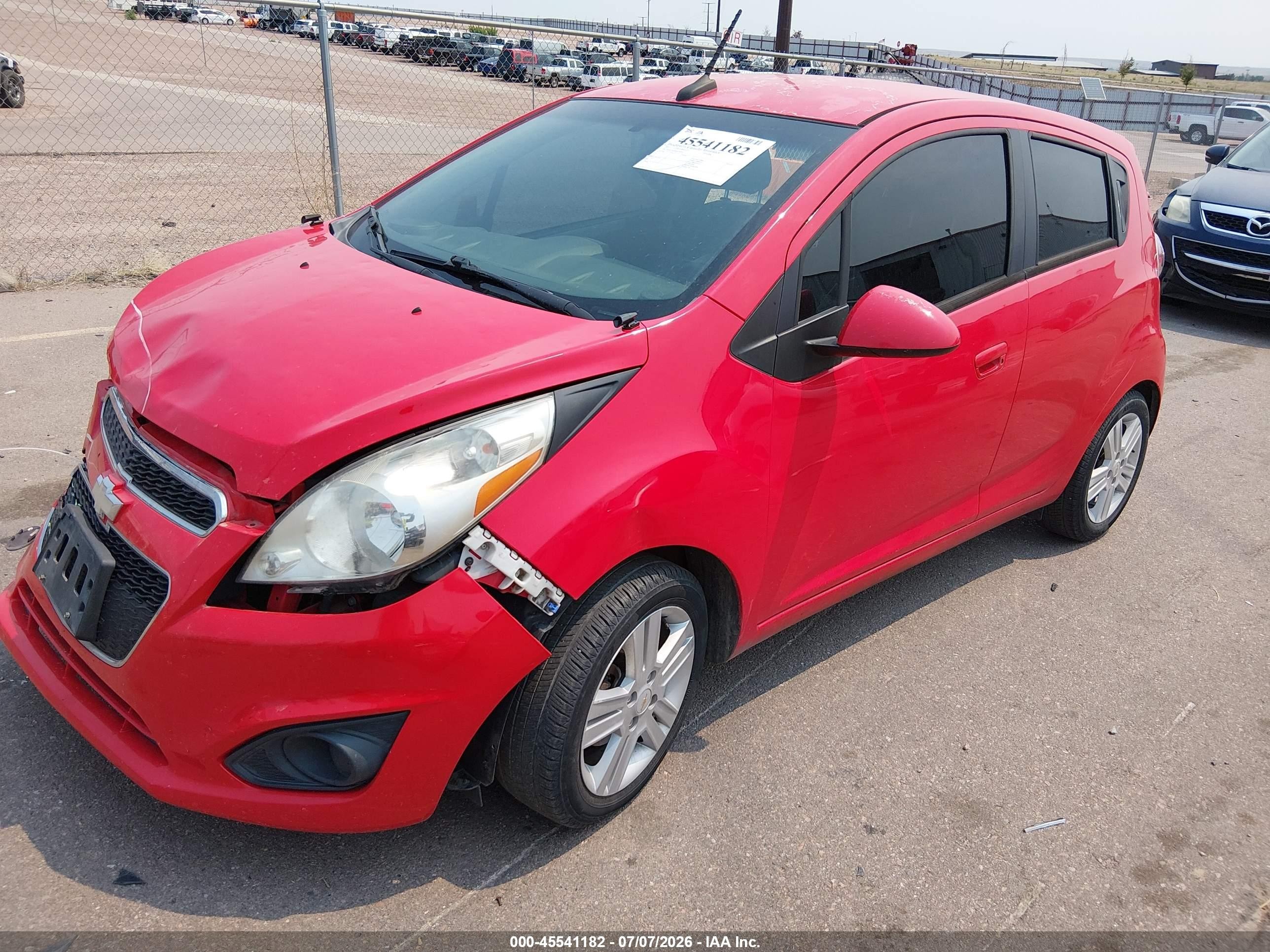 2013 Chevrolet Spark 1lt Auto Red vin: KL8CD6S94DC502071