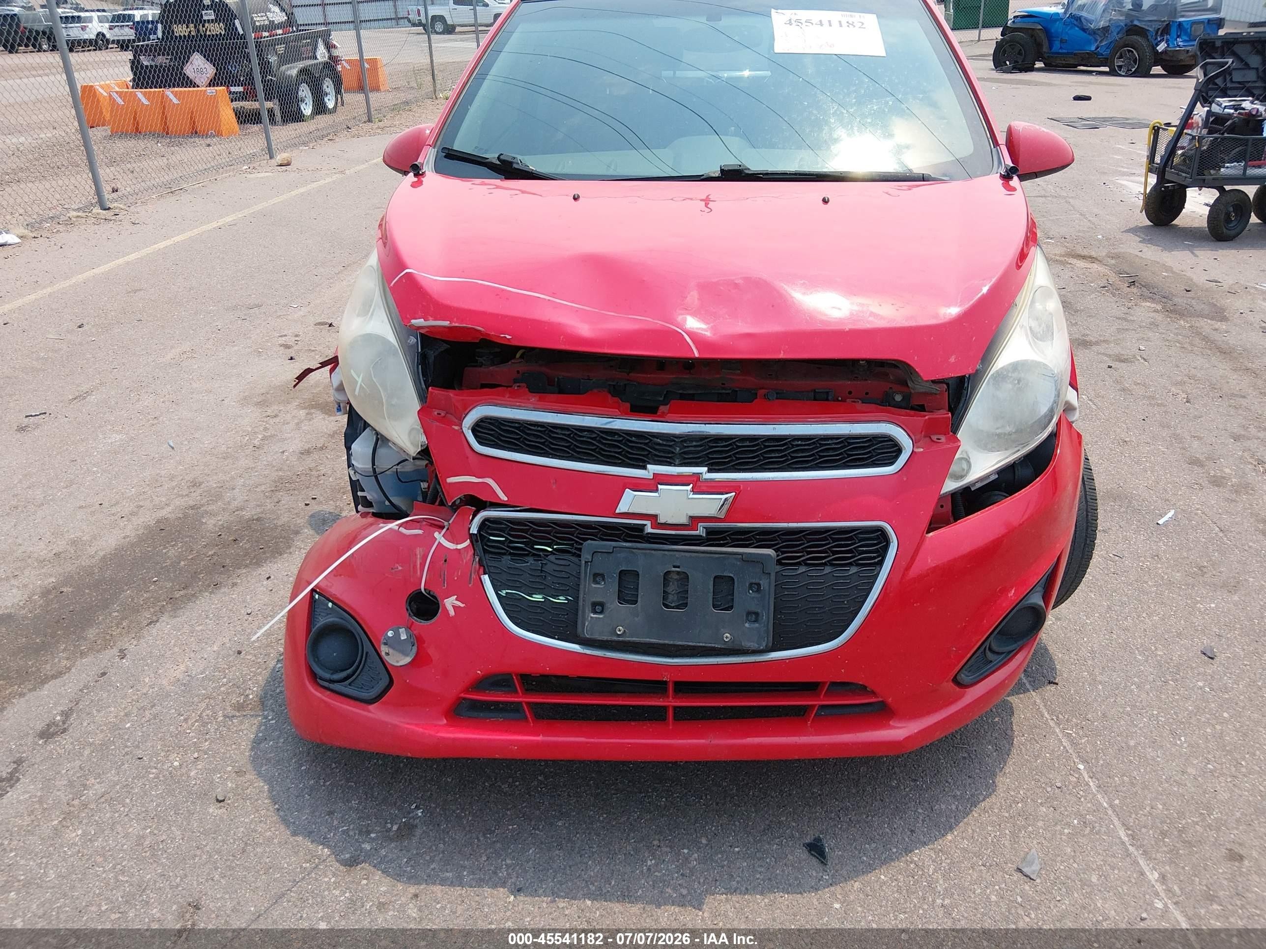 2013 Chevrolet Spark 1lt Auto Red vin: KL8CD6S94DC502071