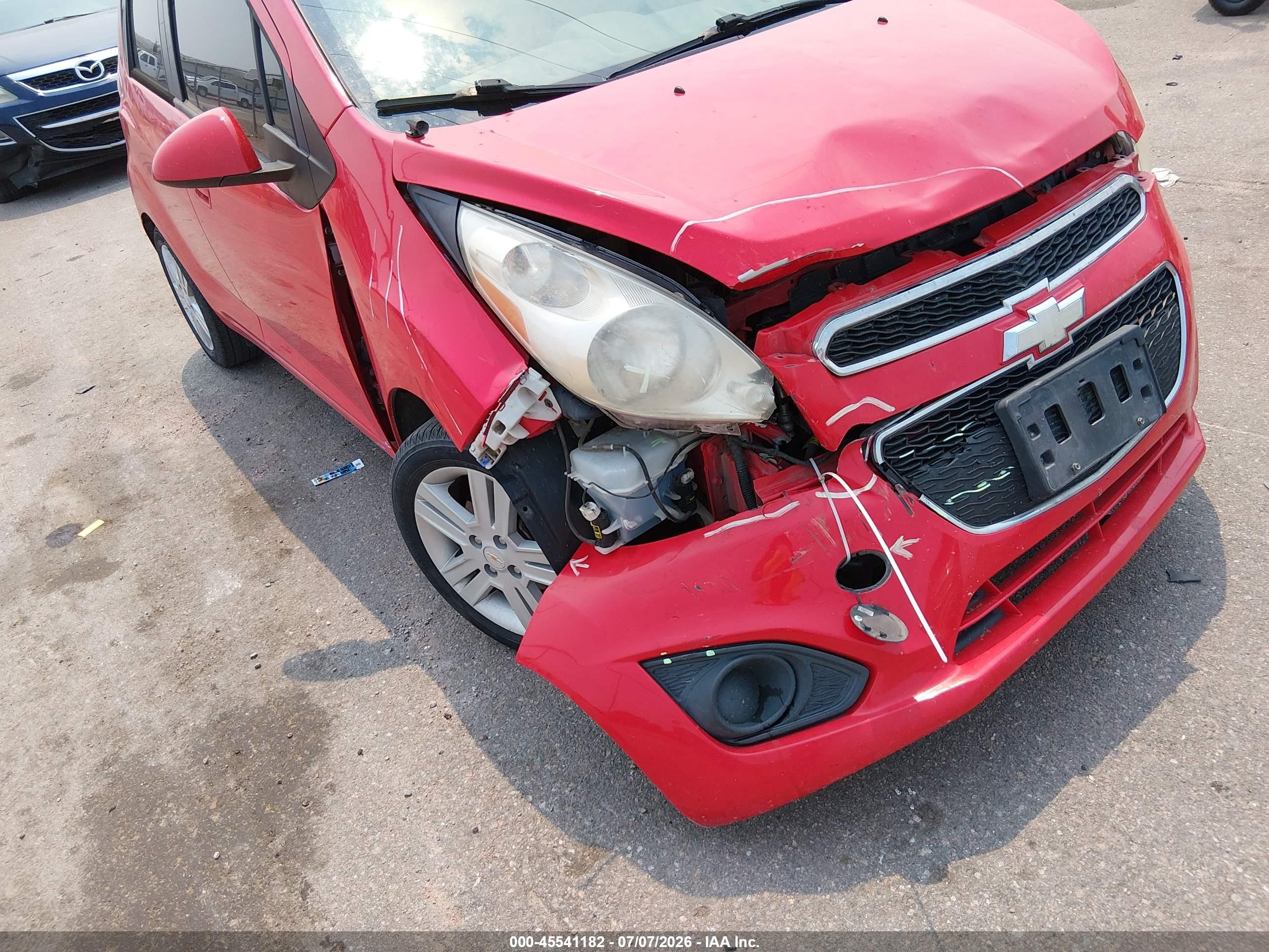 2013 Chevrolet Spark 1lt Auto Red vin: KL8CD6S94DC502071