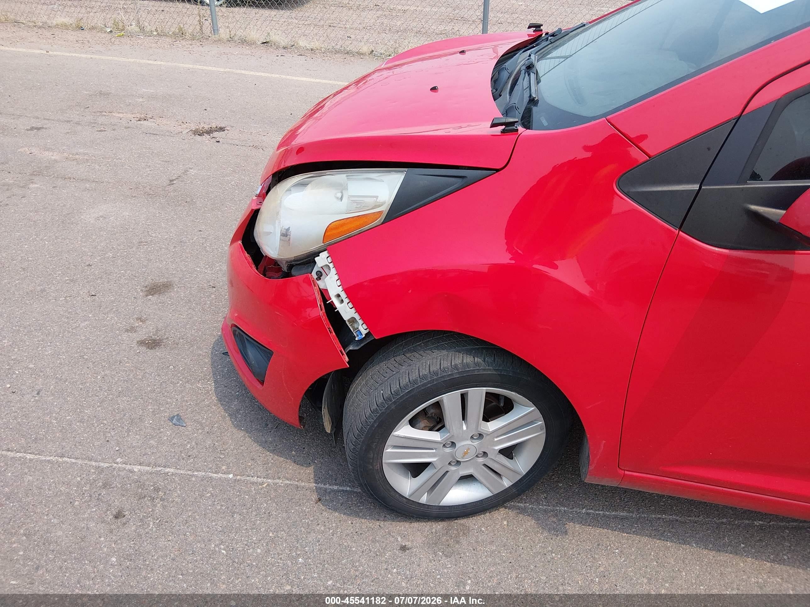 2013 Chevrolet Spark 1lt Auto Red vin: KL8CD6S94DC502071
