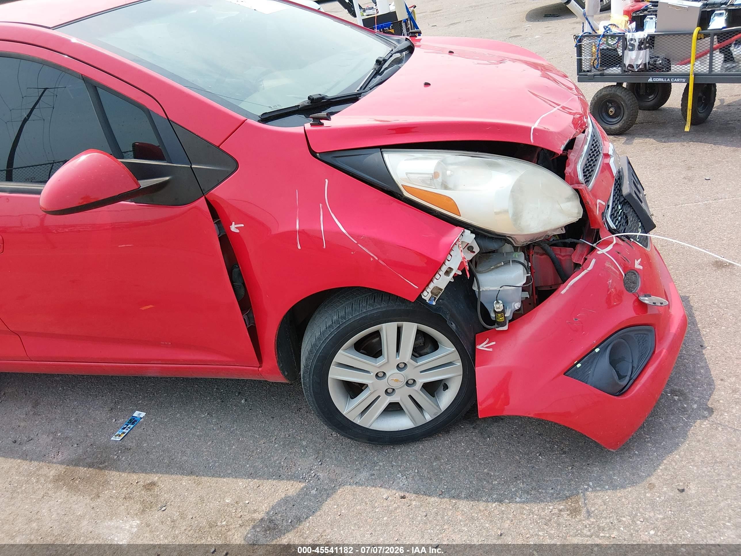 2013 Chevrolet Spark 1lt Auto Red vin: KL8CD6S94DC502071