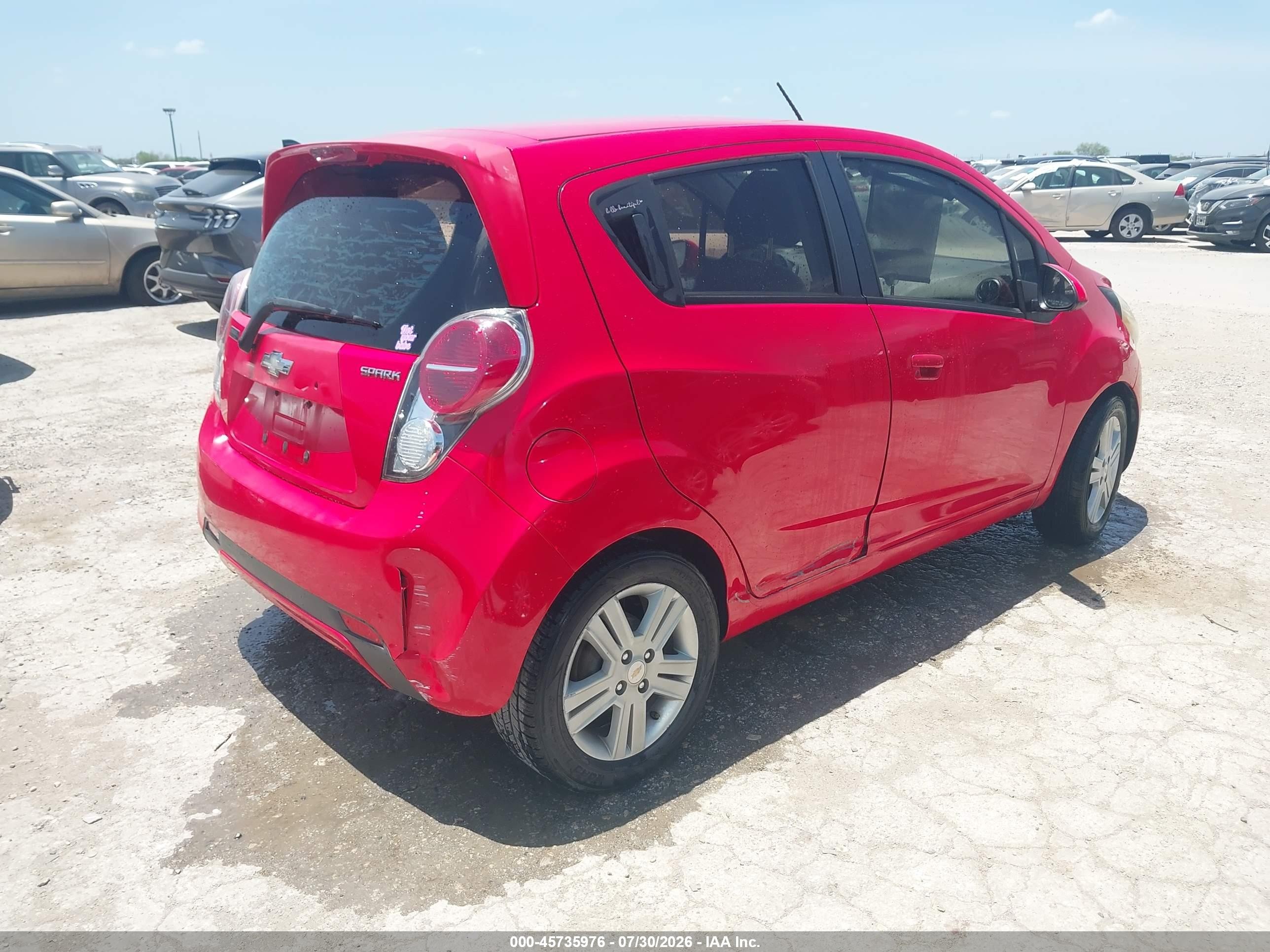 2013 Chevrolet Spark 1lt Auto Red vin: KL8CD6S94DC568085
