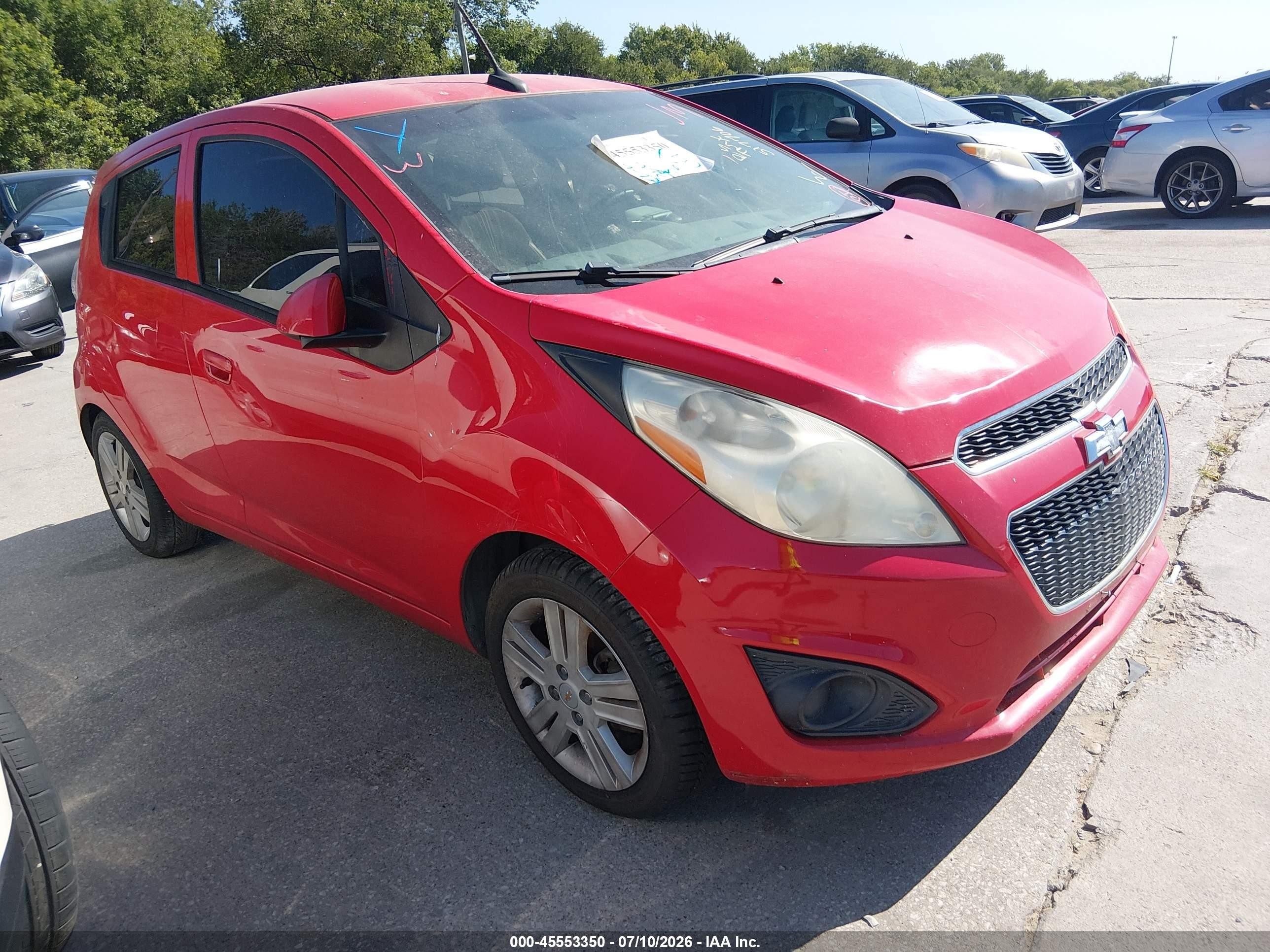 2014 Chevrolet Spark 1lt Auto Red vin: KL8CD6S96EC517706