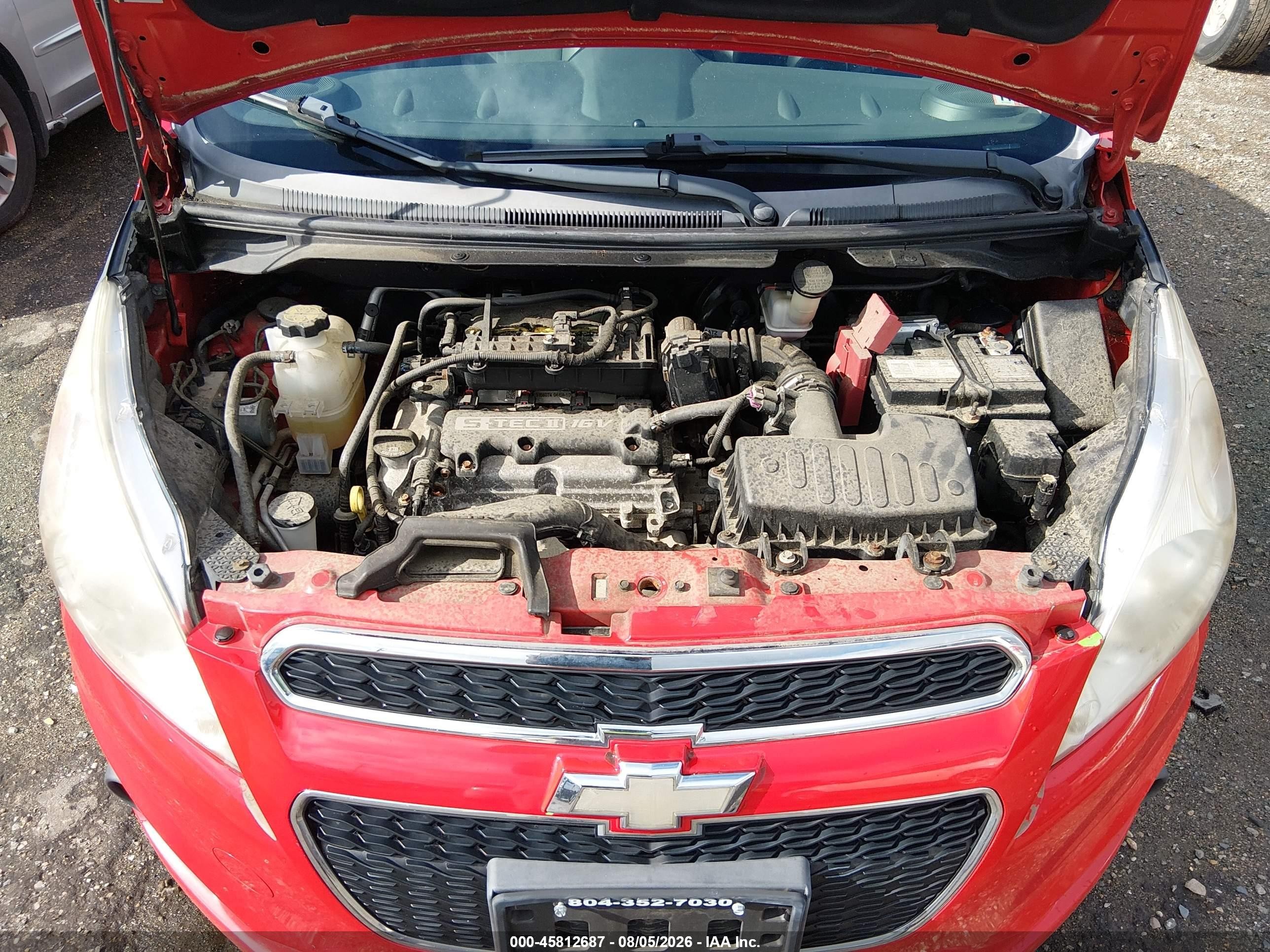 2014 Chevrolet Spark 1lt Auto Red vin: KL8CD6S96EC534764