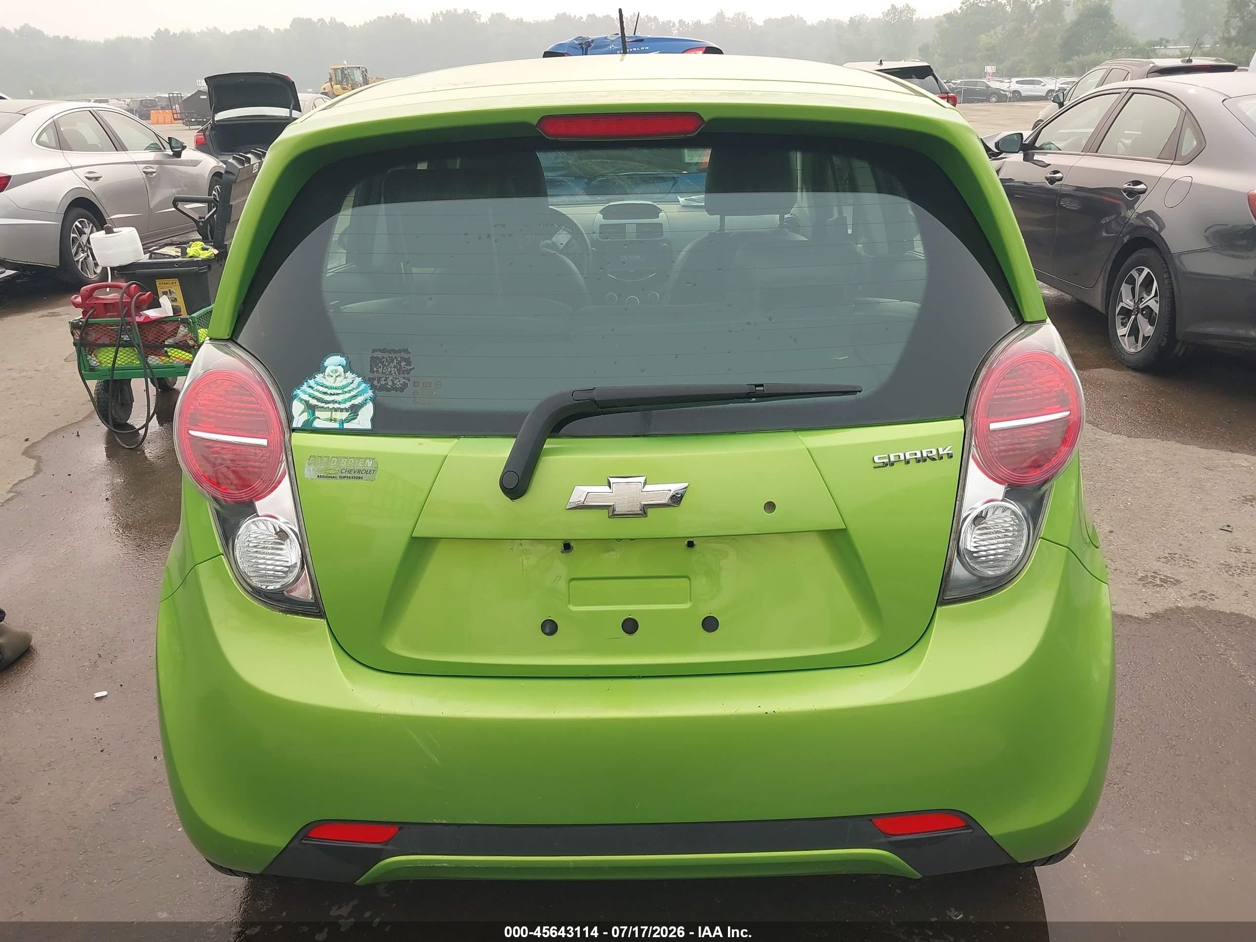 2014 Chevrolet Spark 1lt Auto Green vin: KL8CD6S99EC480599