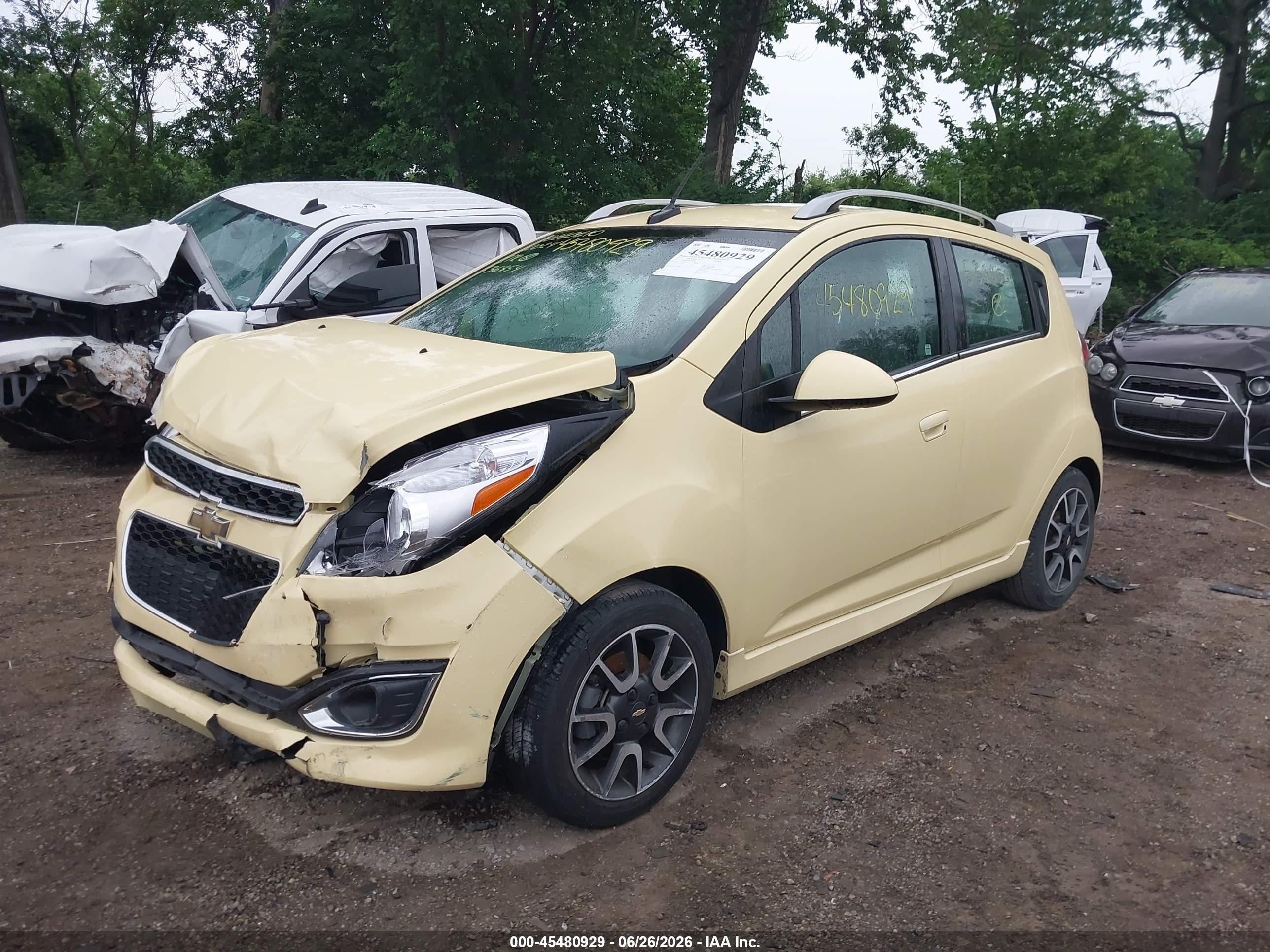 2013 Chevrolet Spark 2lt Auto Yellow vin: KL8CF6S95DC536854