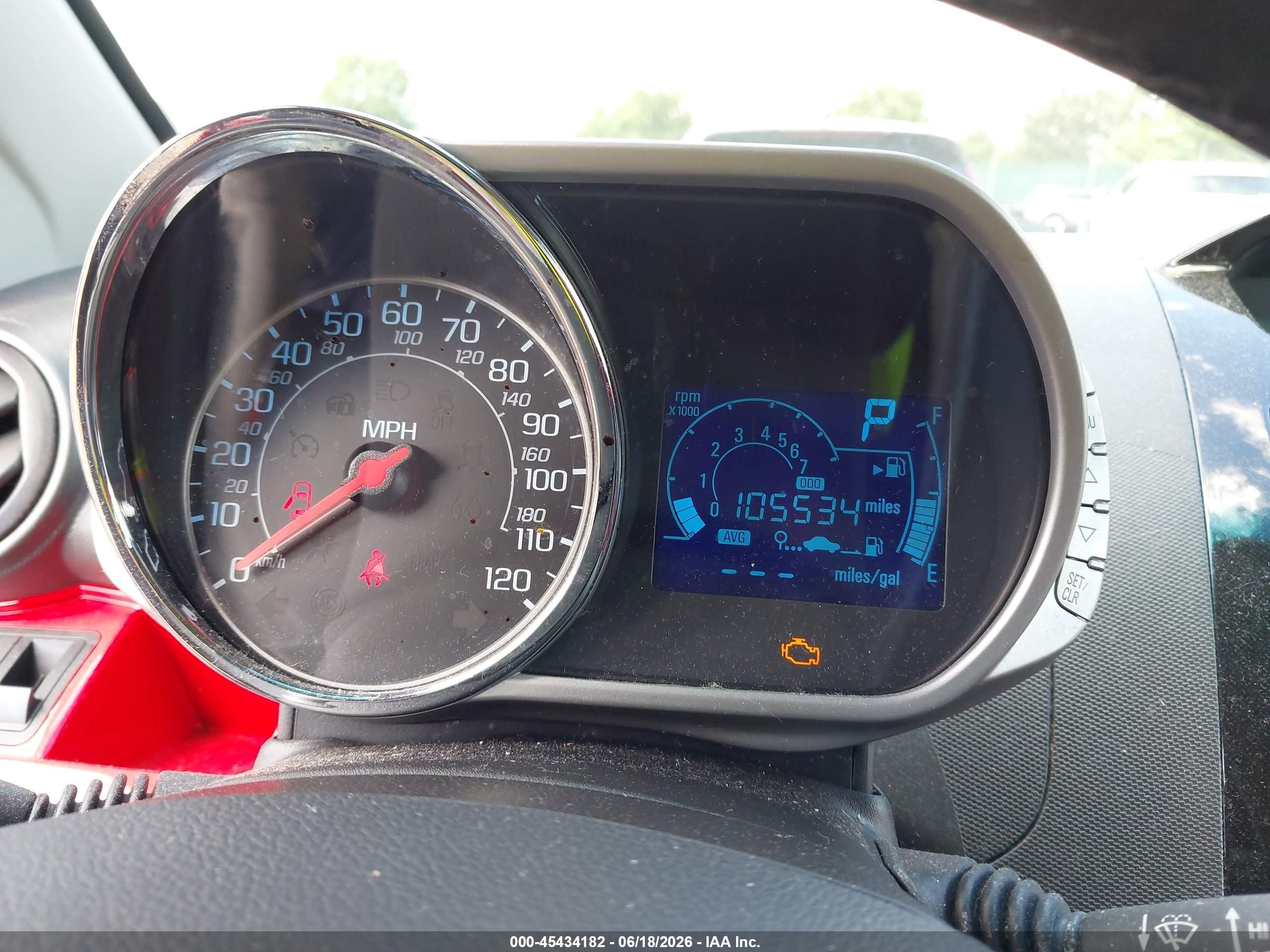 2015 Chevrolet Spark 2lt Cvt Red vin: KL8CF6S99FC791865