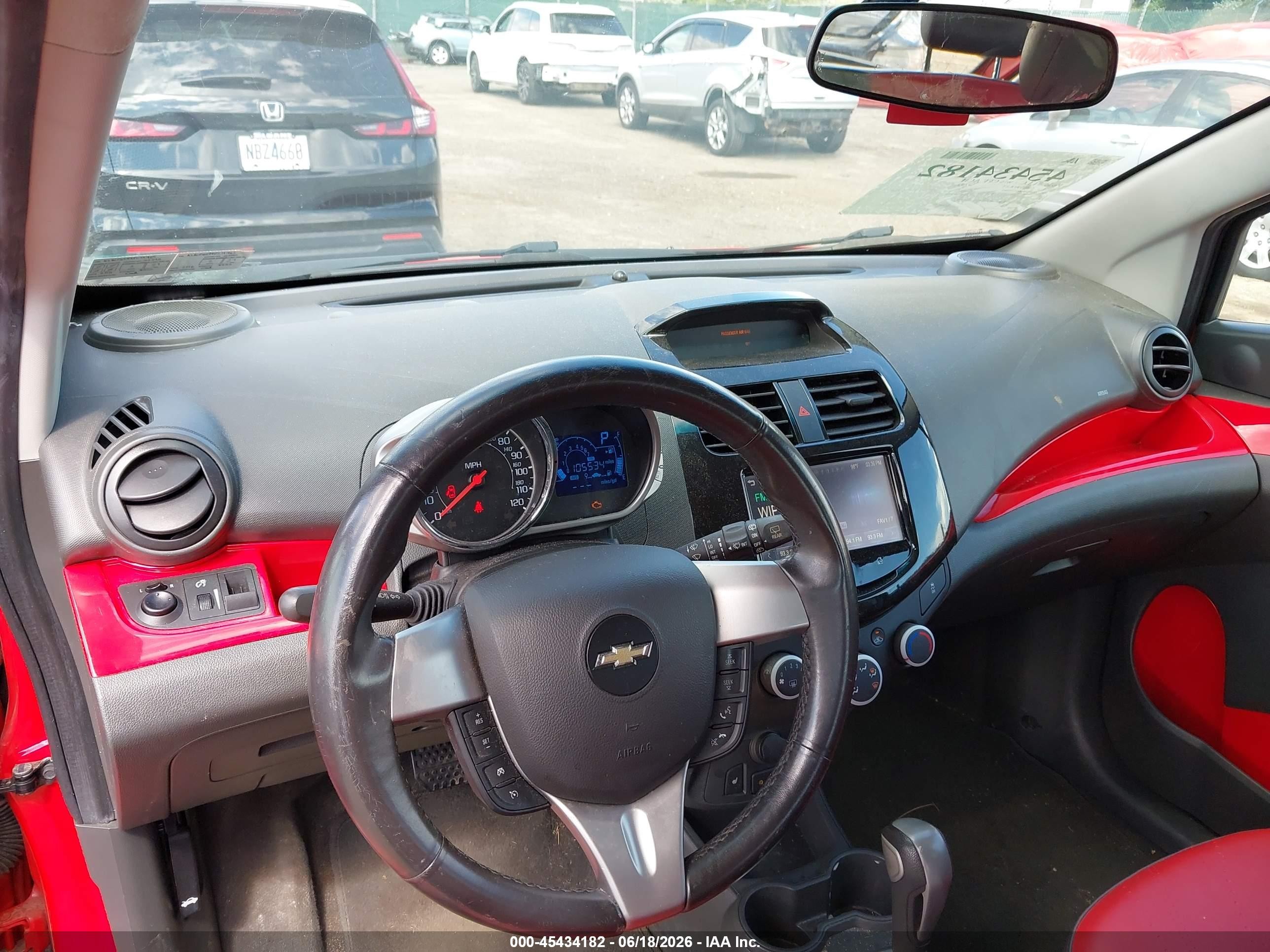 2015 Chevrolet Spark 2lt Cvt Red vin: KL8CF6S99FC791865