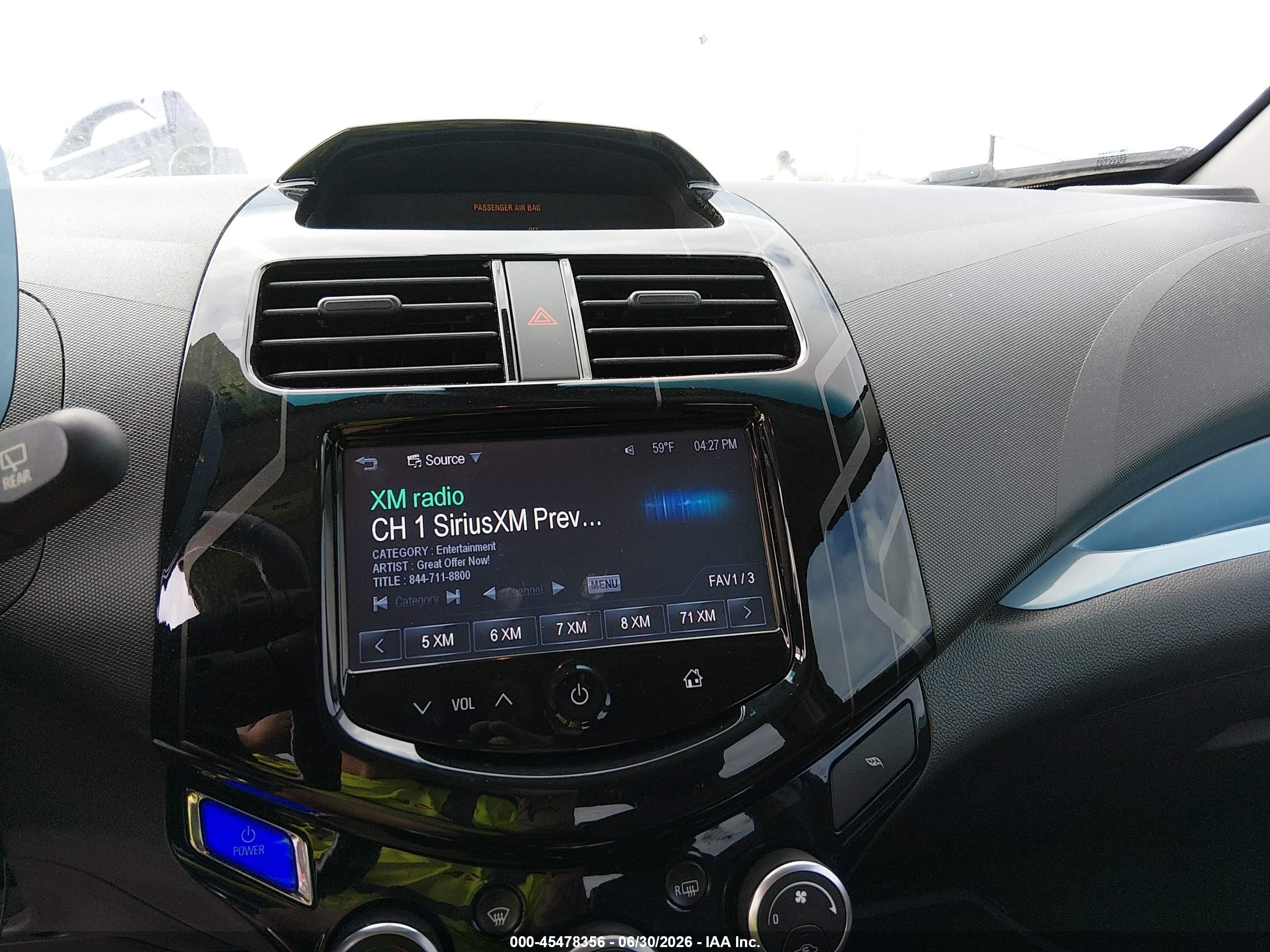 2014 Chevrolet Spark Ev 2lt Light Blue vin: KL8CL6S00EC512263