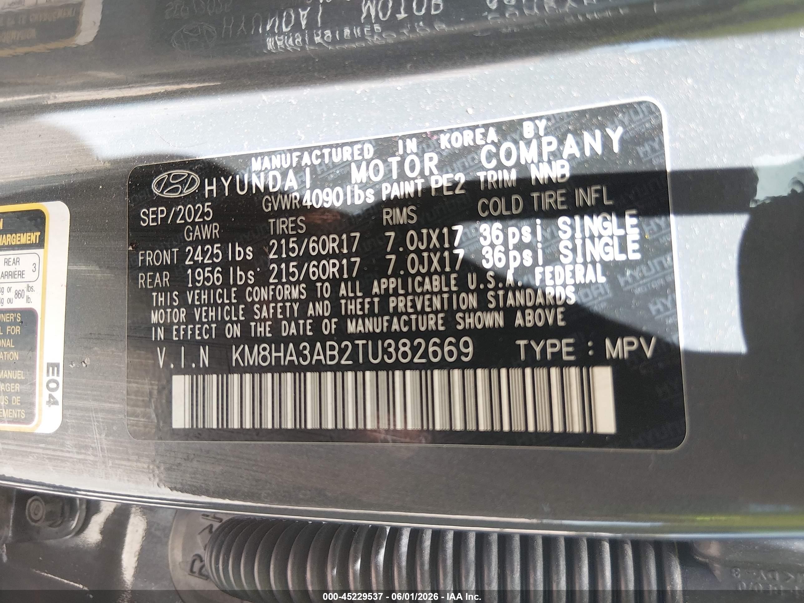 2026 Hyundai Kona Se Gray vin: KM8HA3AB2TU382669