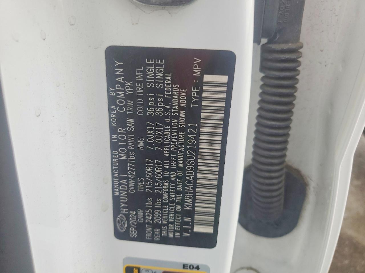 2025 Hyundai Kona Se White vin: KM8HACAB9SU219421