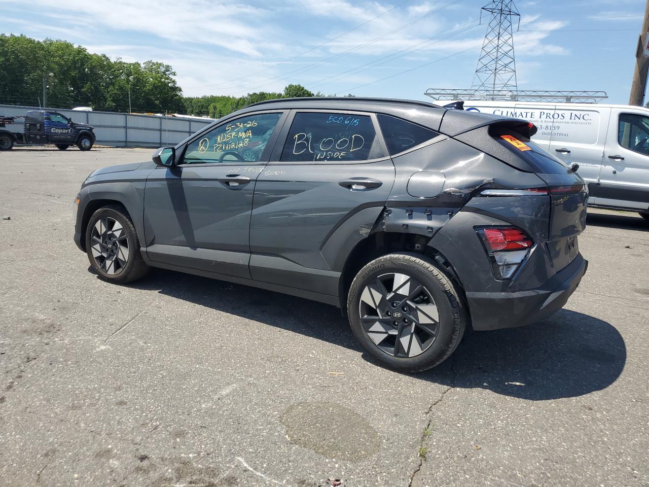 2025 Hyundai Kona Sel Gray vin: KM8HB3ABXSU290060 Damage: Left Qtr Panel, Severe Damage, Replacement Required