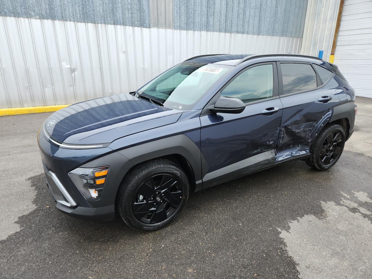 2026 Hyundai Kona Sel Sport Blue vin: KM8HF3AB2TU461261 Damage: Left Front Door, Severe Damage, Replacement Required
