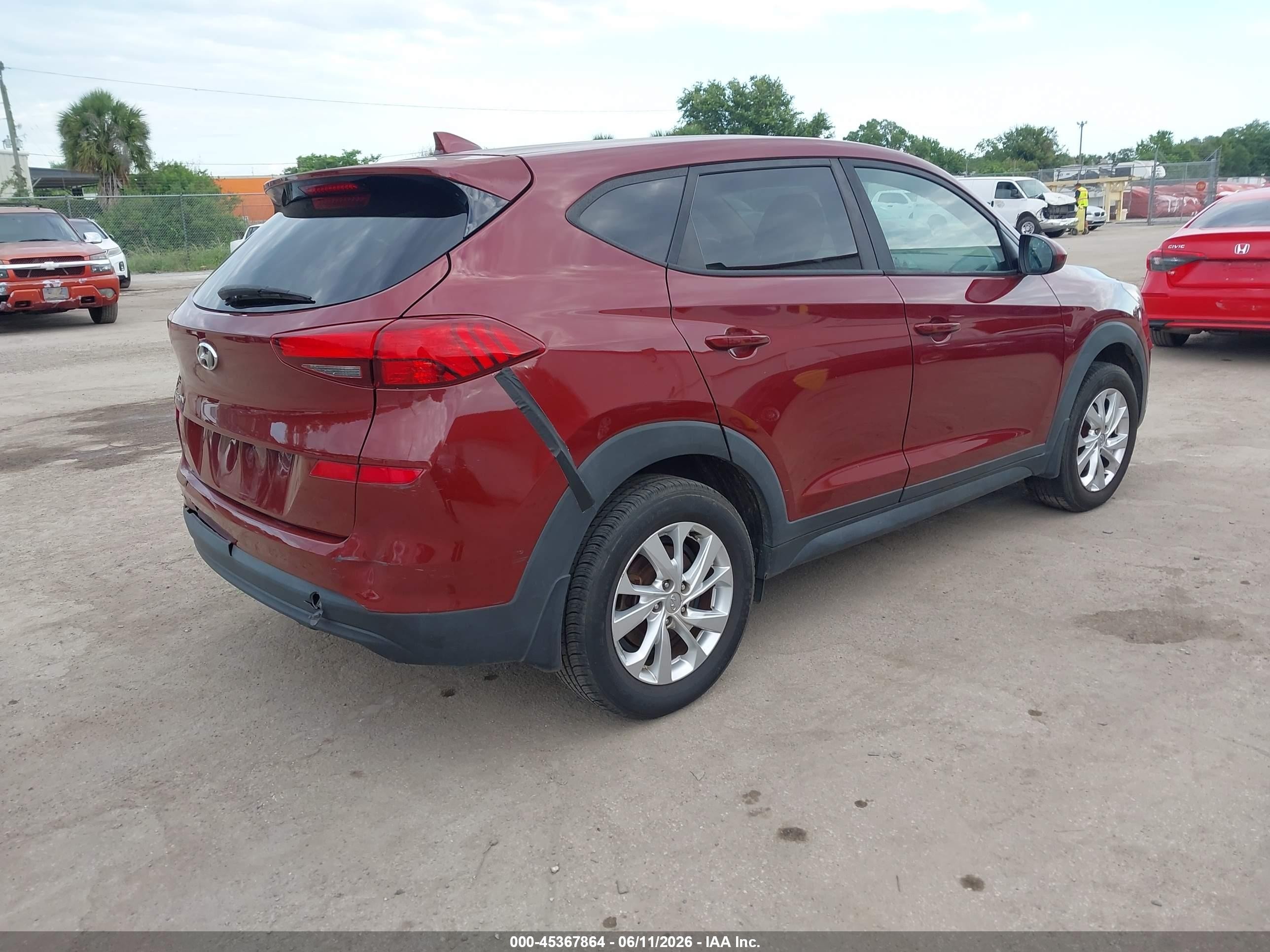 2019 Hyundai Tucson Se Burgundy vin: KM8J23A47KU999211