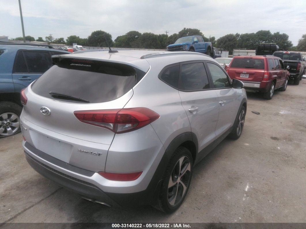 2016 Hyundai Tucson Sport Silver vin: KM8J33A21GU193965