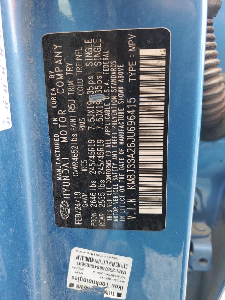 2018 Hyundai Tucson Value Синий vin: KM8J33A26JU696415
