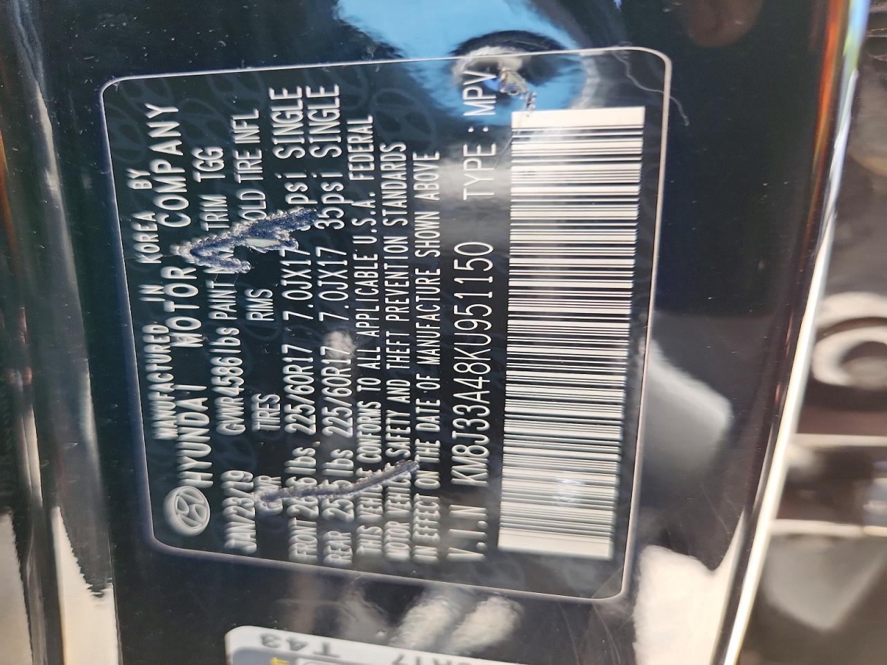 2019 Hyundai Tucson Value Black vin: KM8J33A48KU951150