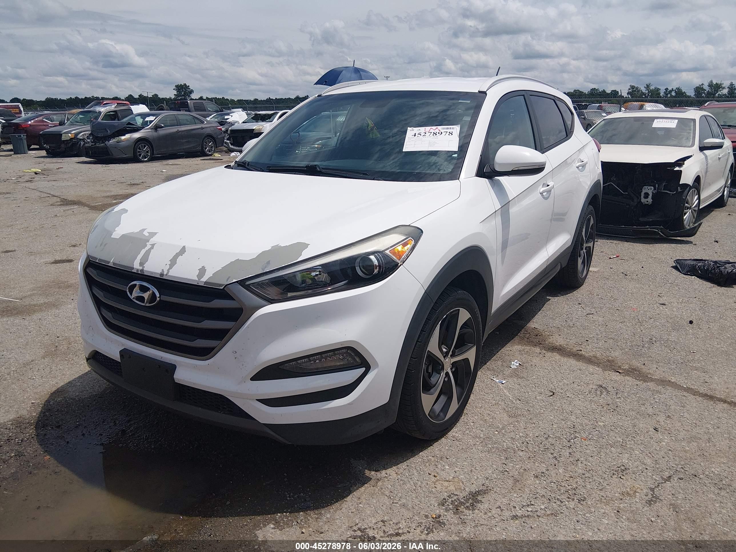 2016 Hyundai Tucson Sport Белый vin: KM8J3CA23GU062990