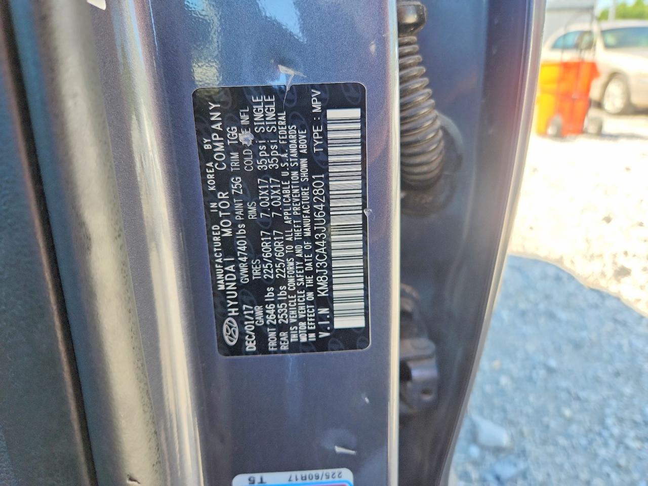 2018 Hyundai Tucson Sel Gray vin: KM8J3CA43JU642801