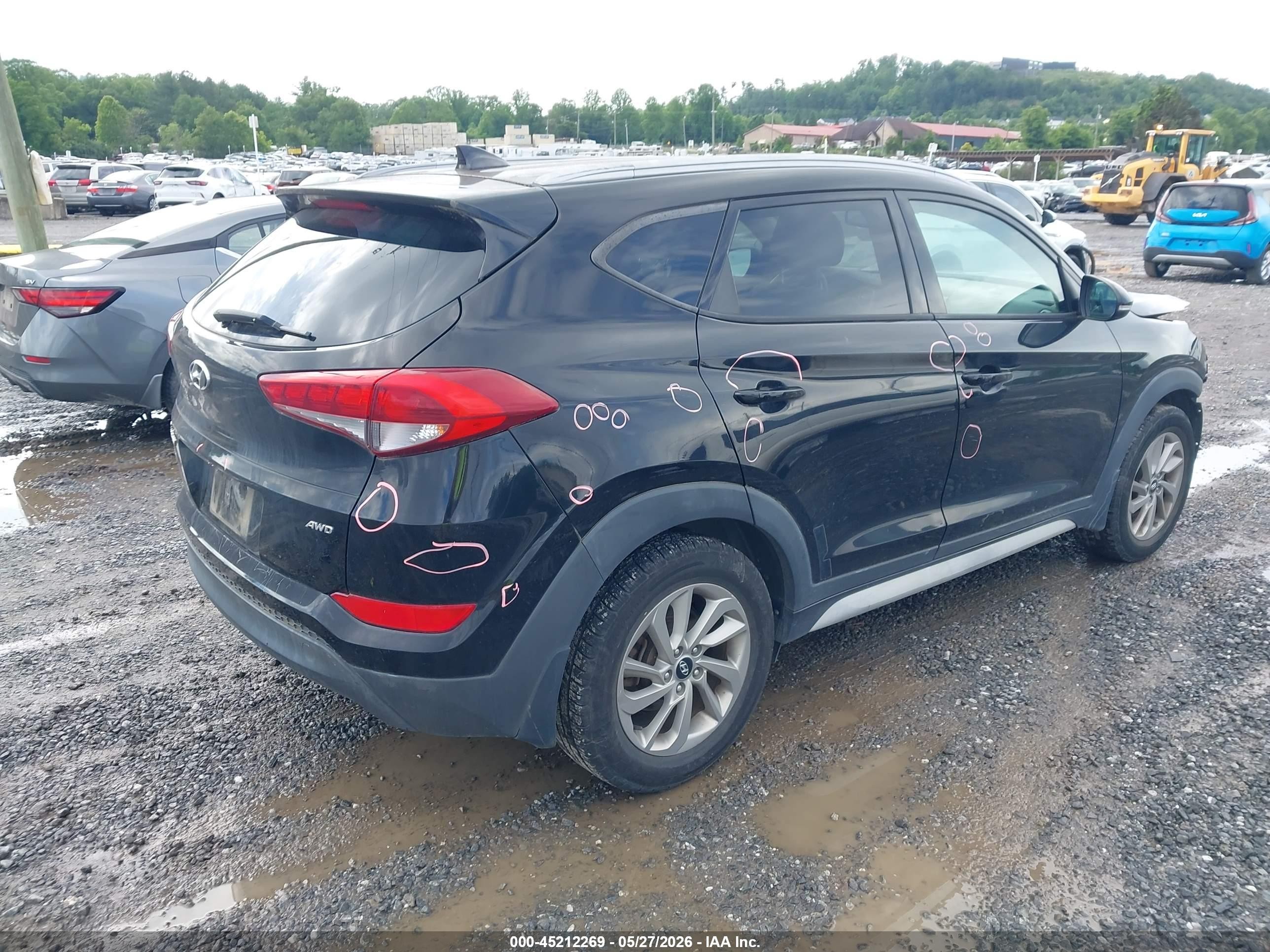 2017 Hyundai Tucson Se Plus Черный vin: KM8J3CA44HU433884