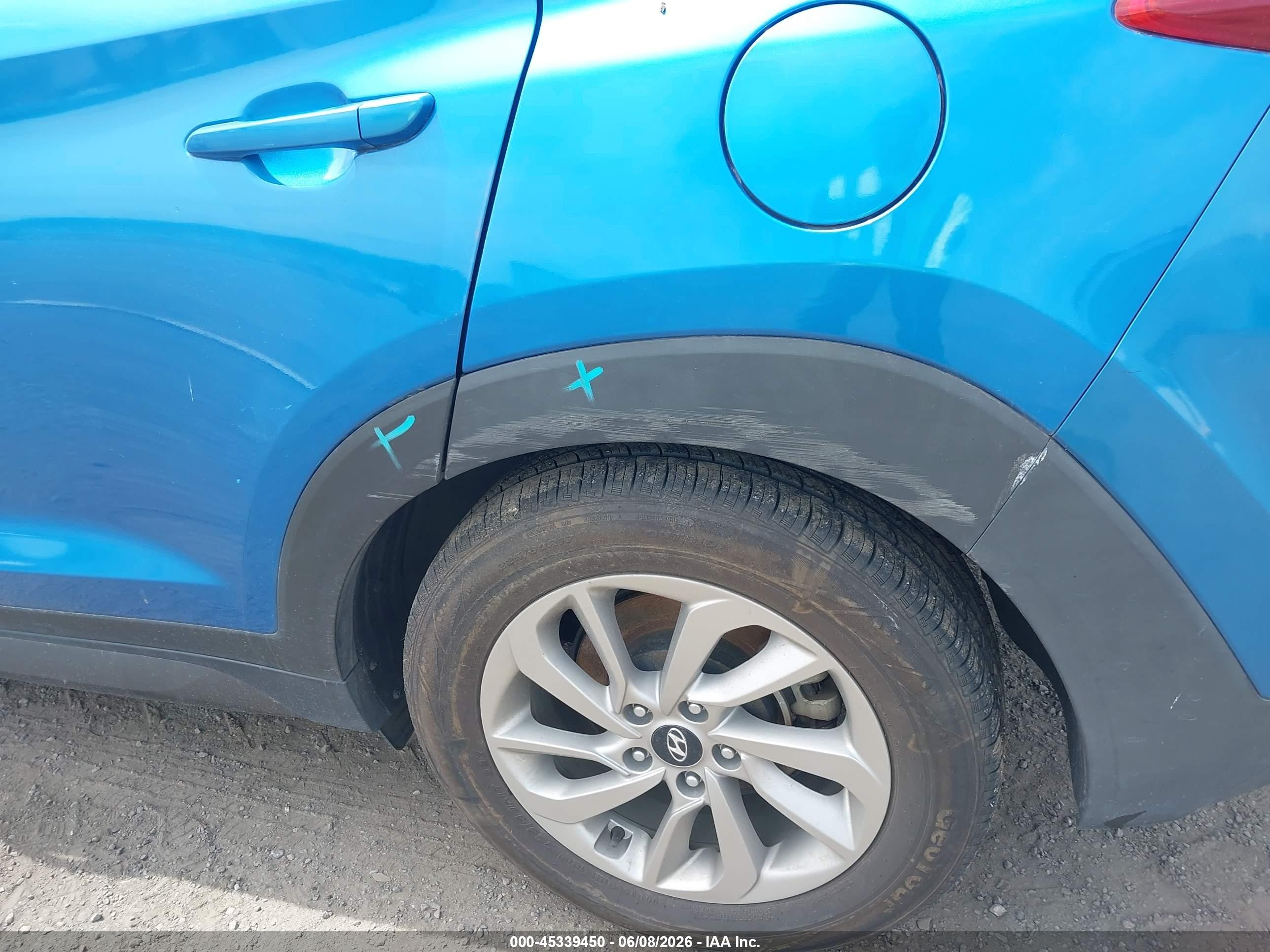 2016 Hyundai Tucson Se Синий vin: KM8J3CA45GU088282