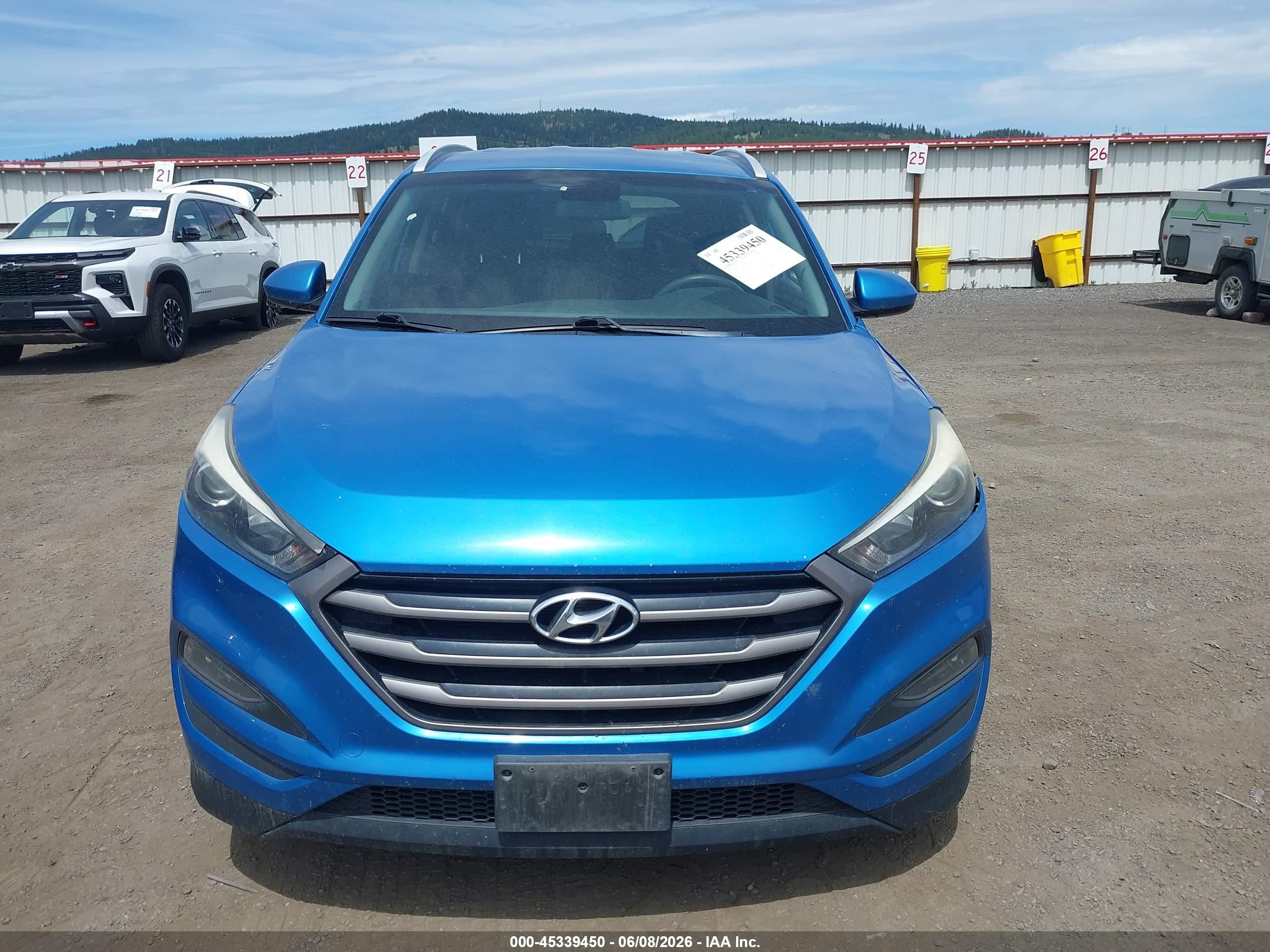 2016 Hyundai Tucson Se Синий vin: KM8J3CA45GU088282
