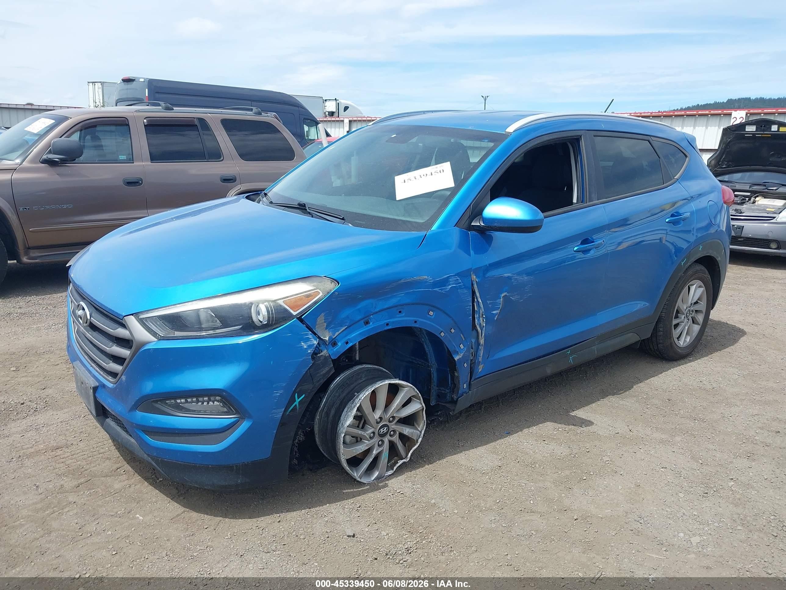 2016 Hyundai Tucson Se Синий vin: KM8J3CA45GU088282