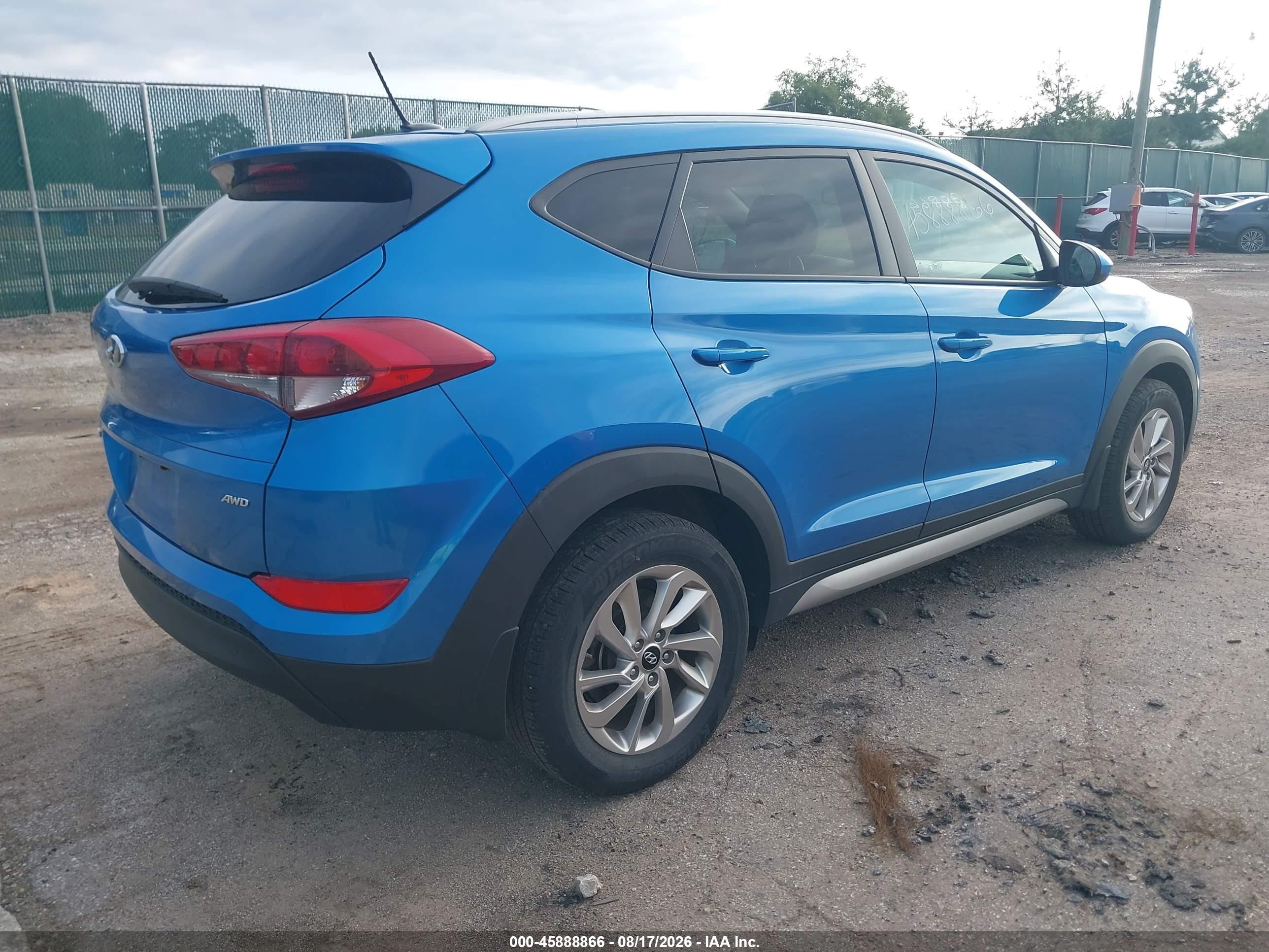 2017 Hyundai Tucson Se Blue vin: KM8J3CA47HU350353