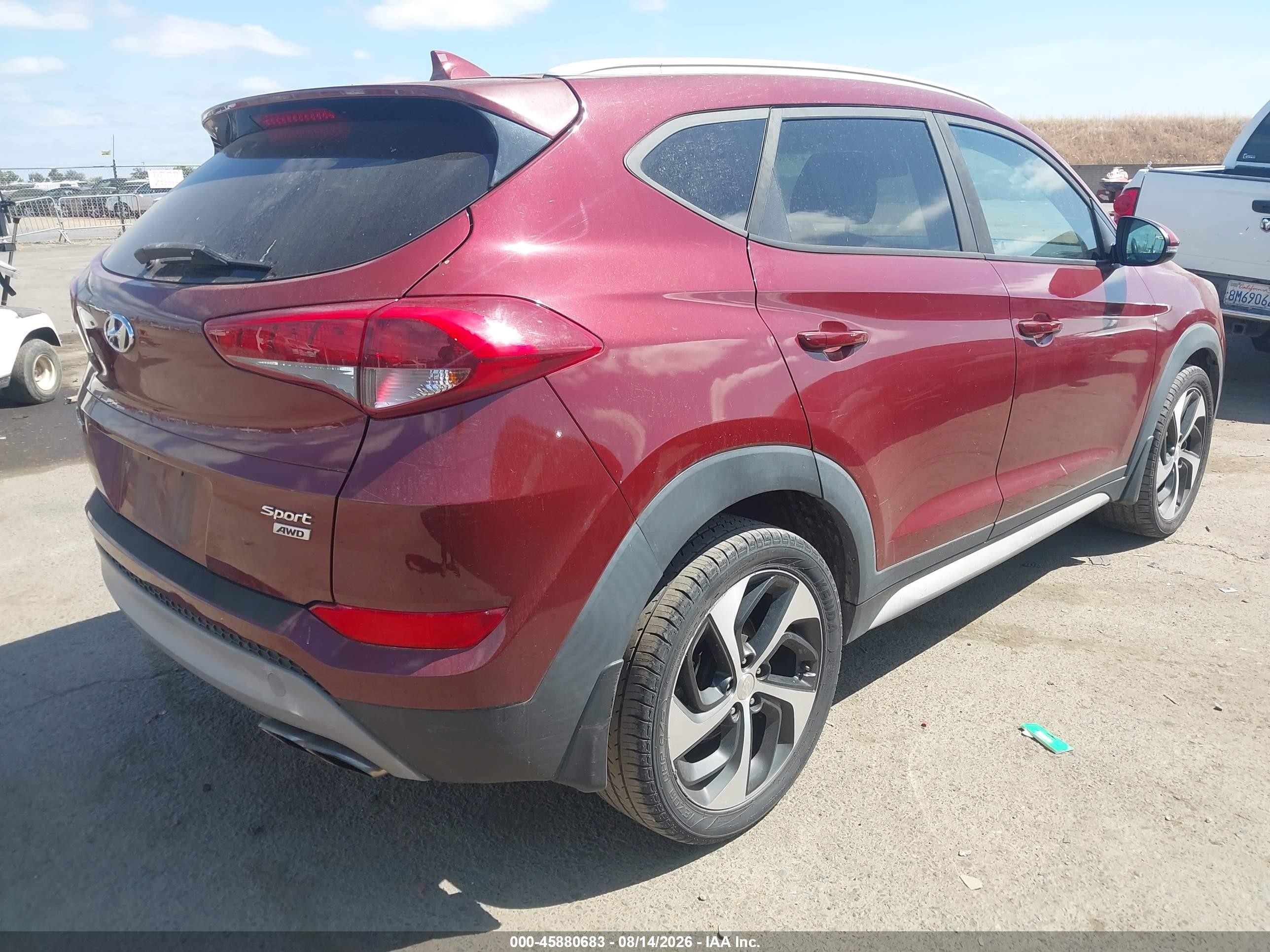 2018 Hyundai Tucson Sport Бордовый vin: KM8J3CAL7JU776850