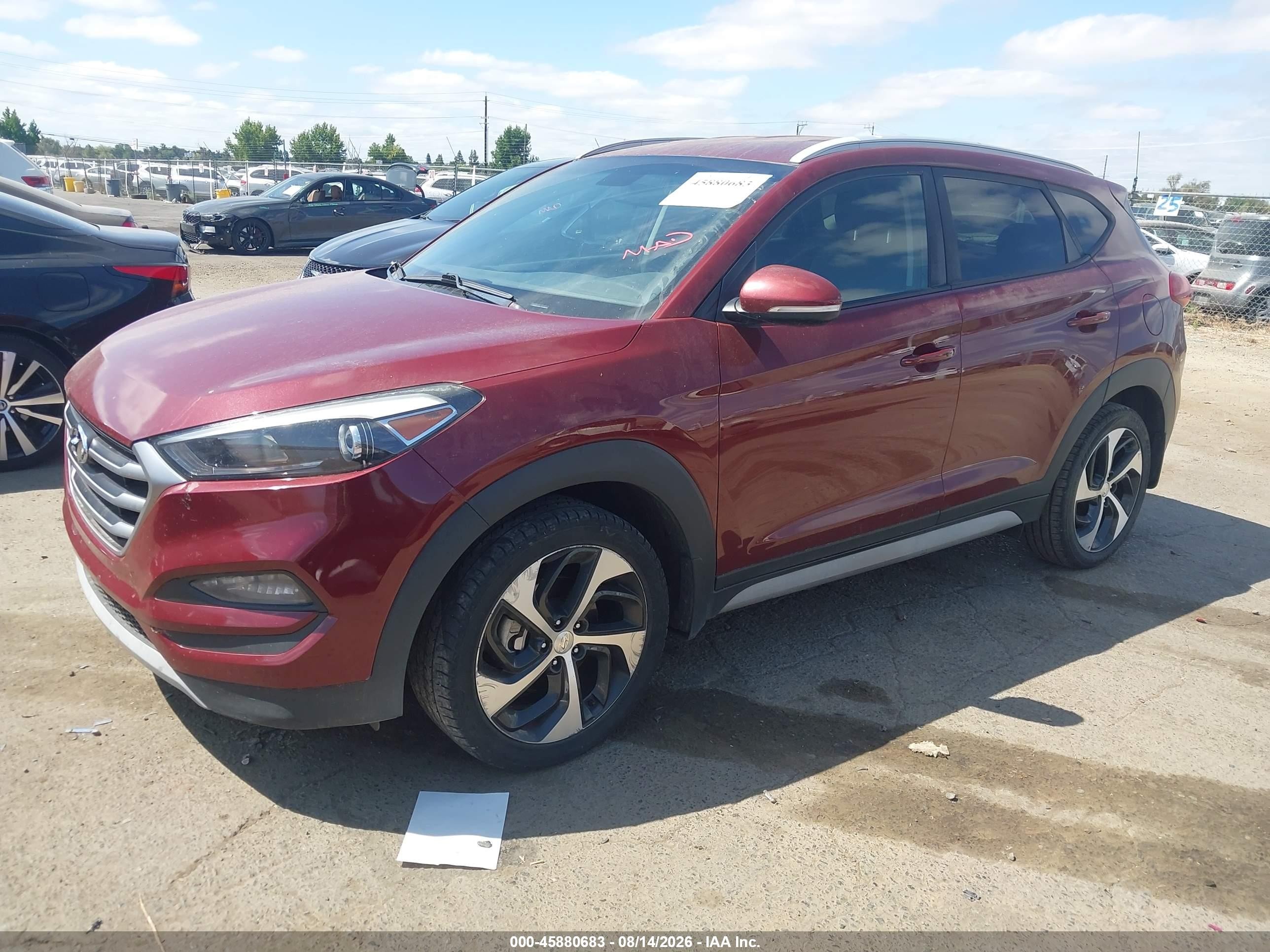 2018 Hyundai Tucson Sport Бордовый vin: KM8J3CAL7JU776850