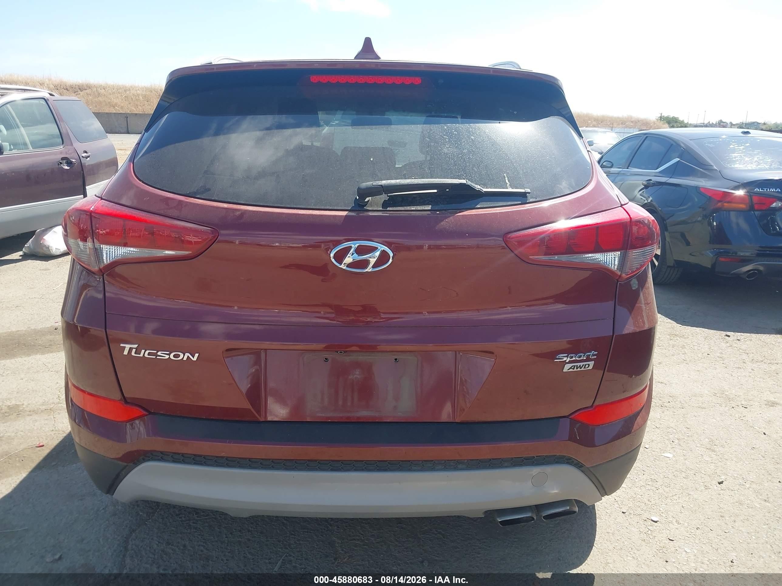 2018 Hyundai Tucson Sport Бордовый vin: KM8J3CAL7JU776850