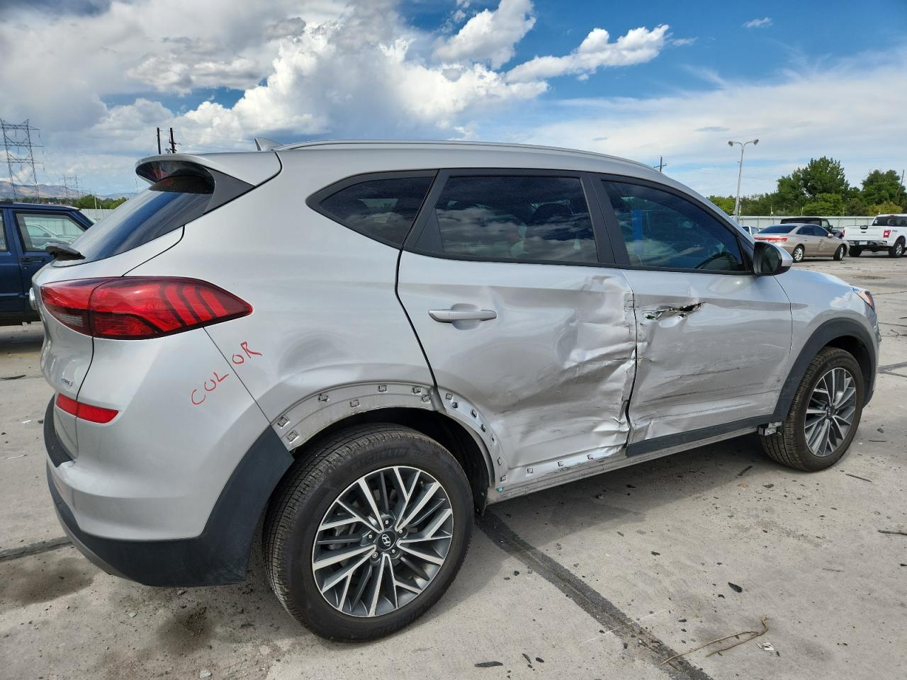 2021 Hyundai Tucson Limited Серебряный vin: KM8J3CAL9MU346340