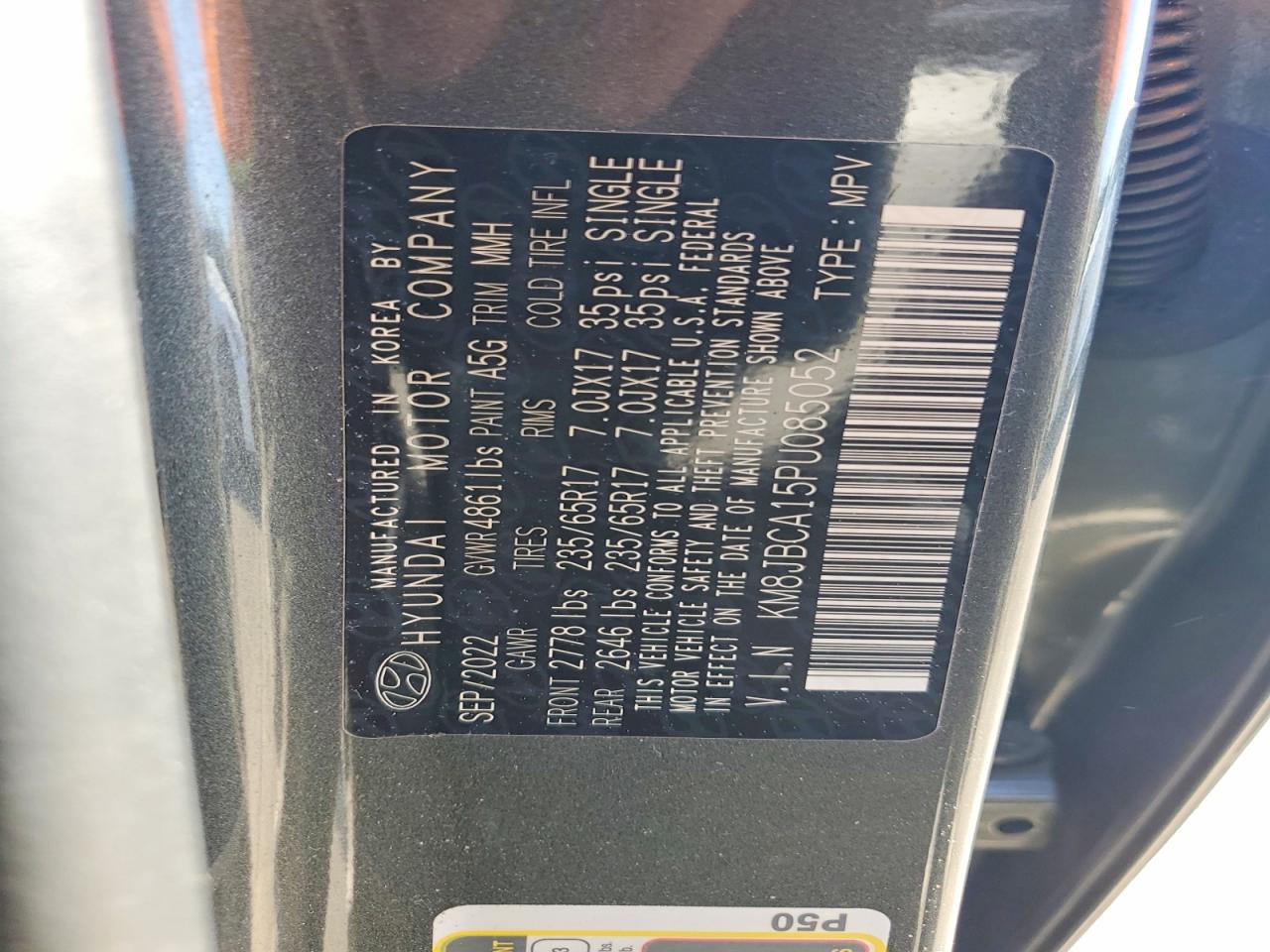 2023 Hyundai Tucson Hybrid Blue Charcoal vin: KM8JBCA15PU085052