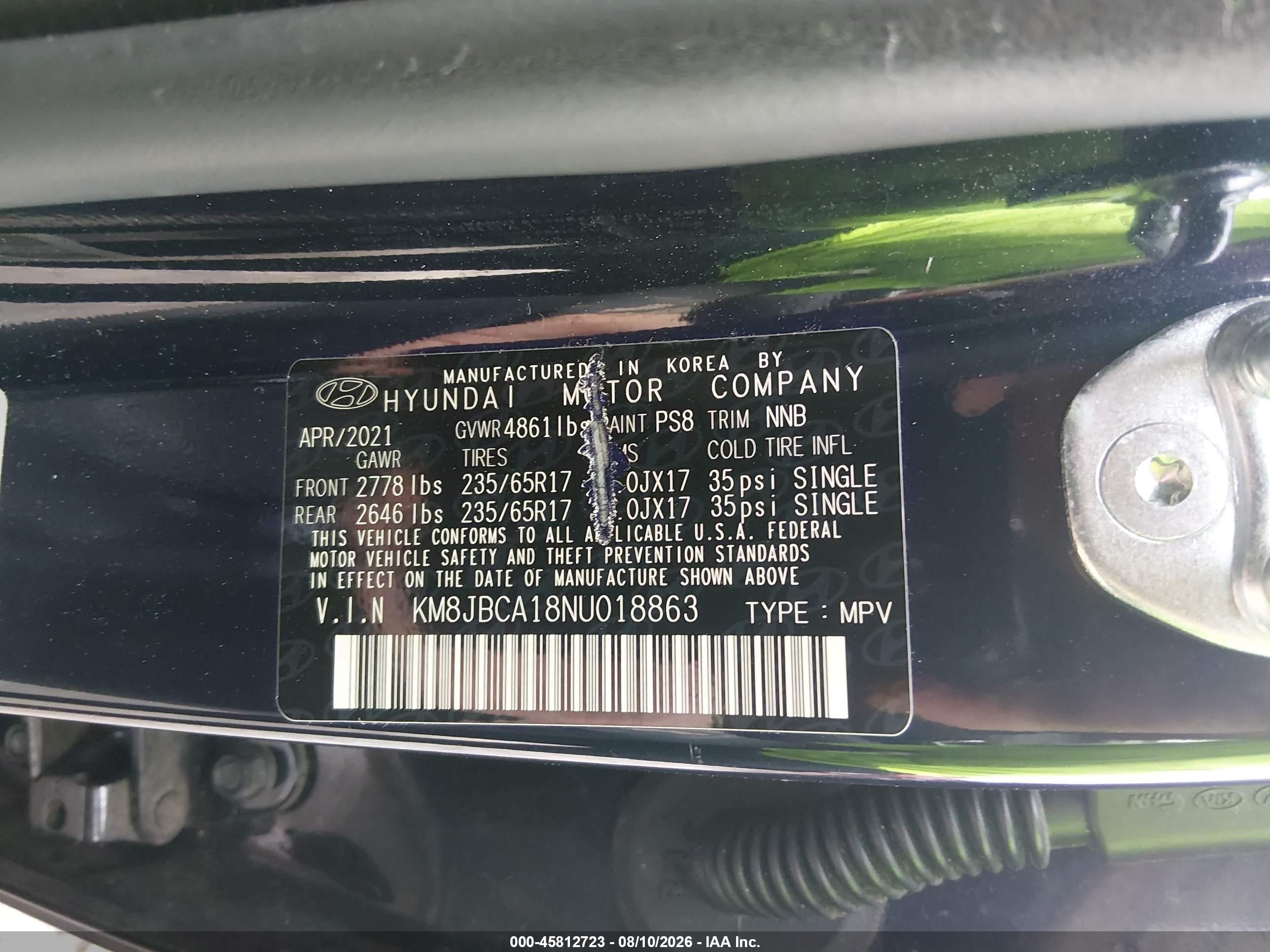 2022 Hyundai Tucson Hybrid Blue Black vin: KM8JBCA18NU018863