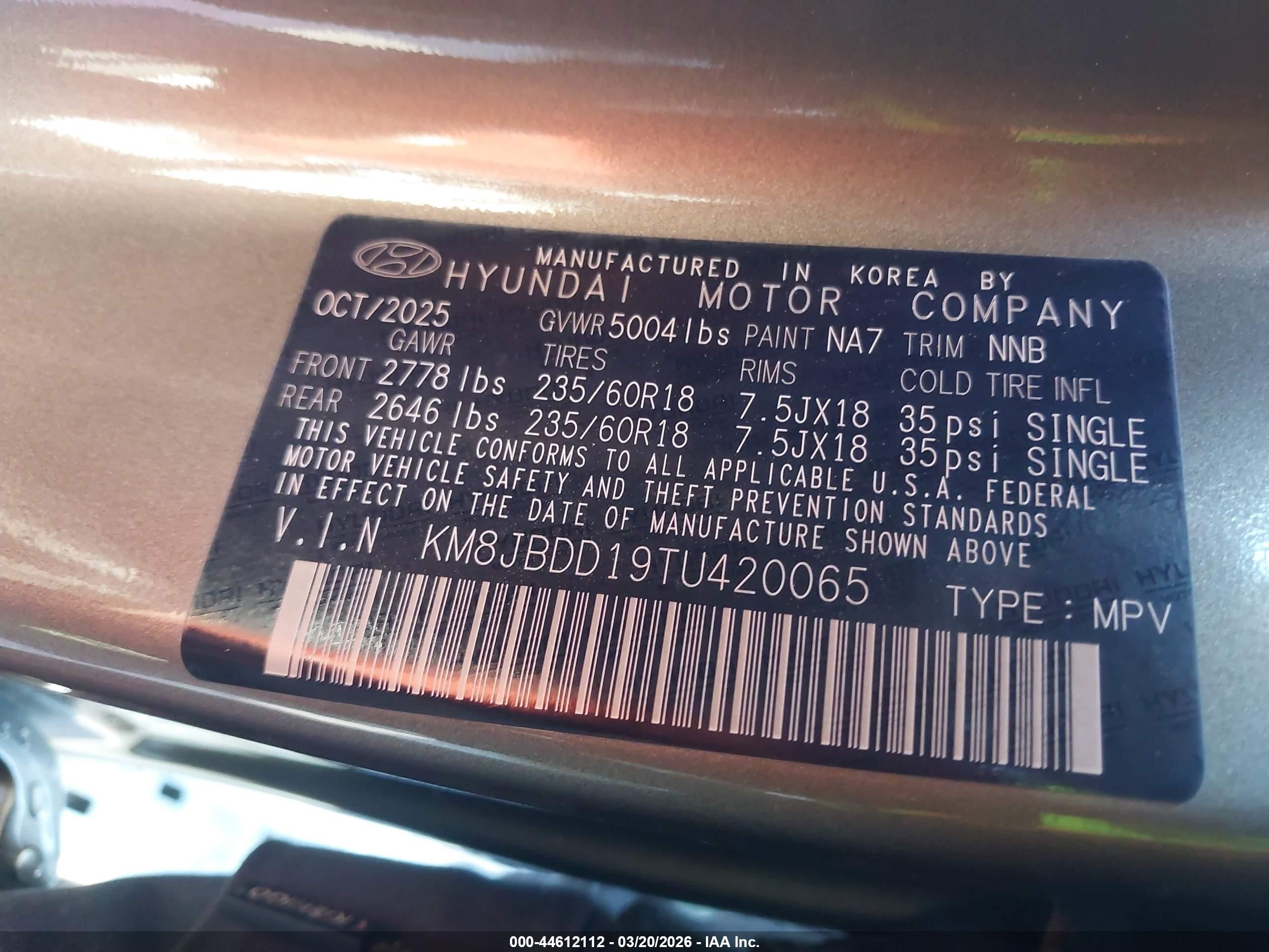 2026 Hyundai Tucson Hybrid Sel Коричневый vin: KM8JBDD19TU420065