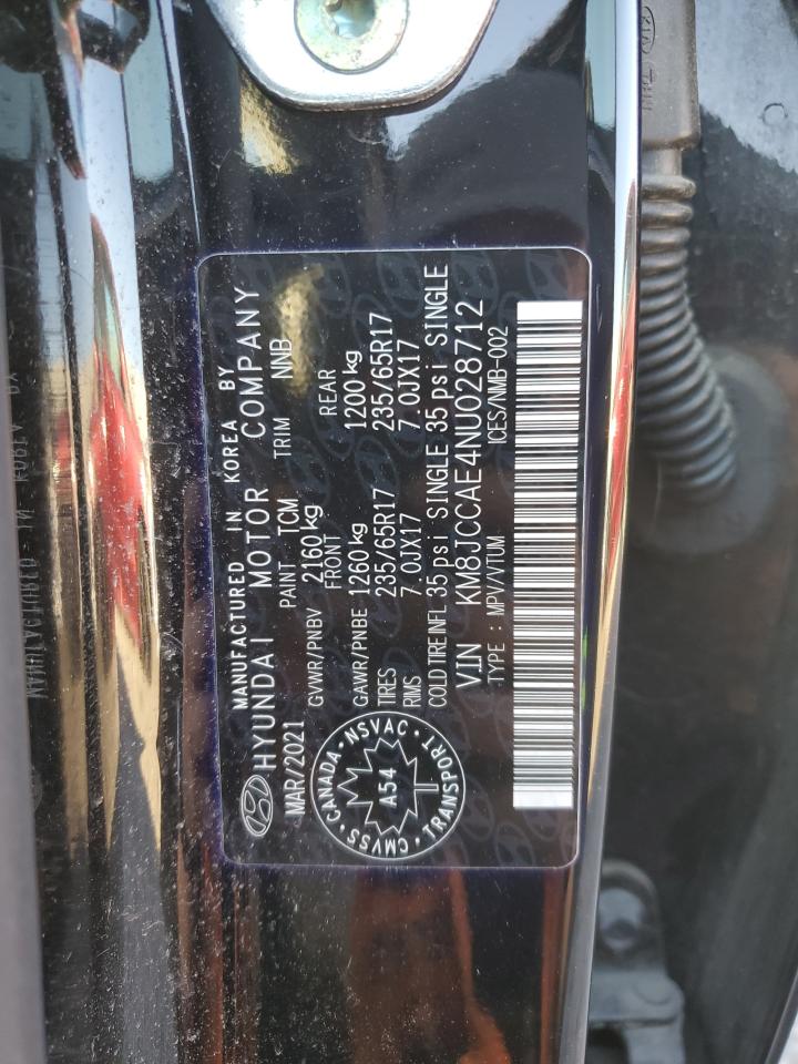 2022 Hyundai Tucson Sel Черный vin: KM8JCCAE4NU028712