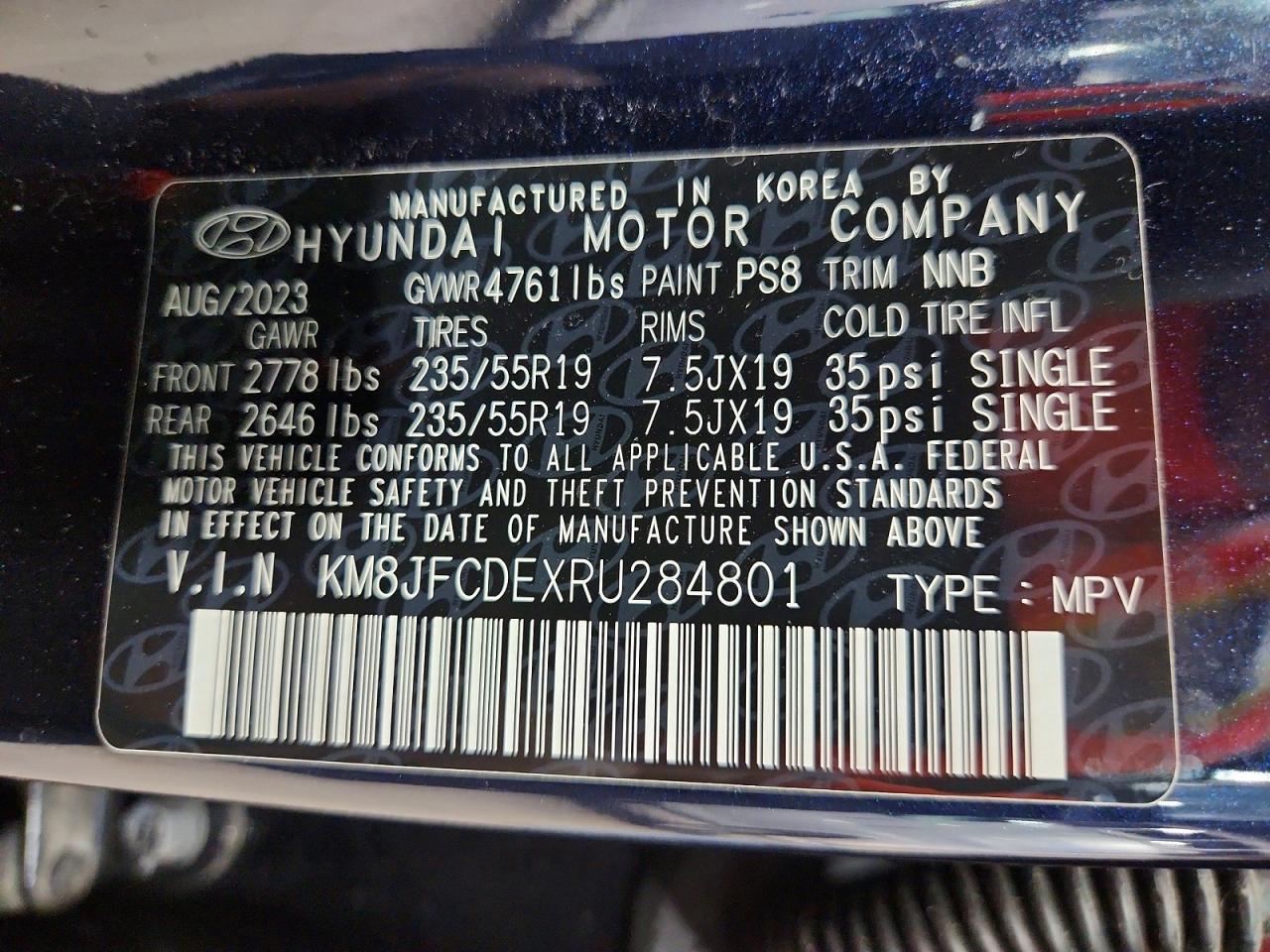 2024 Hyundai Tucson Xrt Blue vin: KM8JFCDEXRU284801