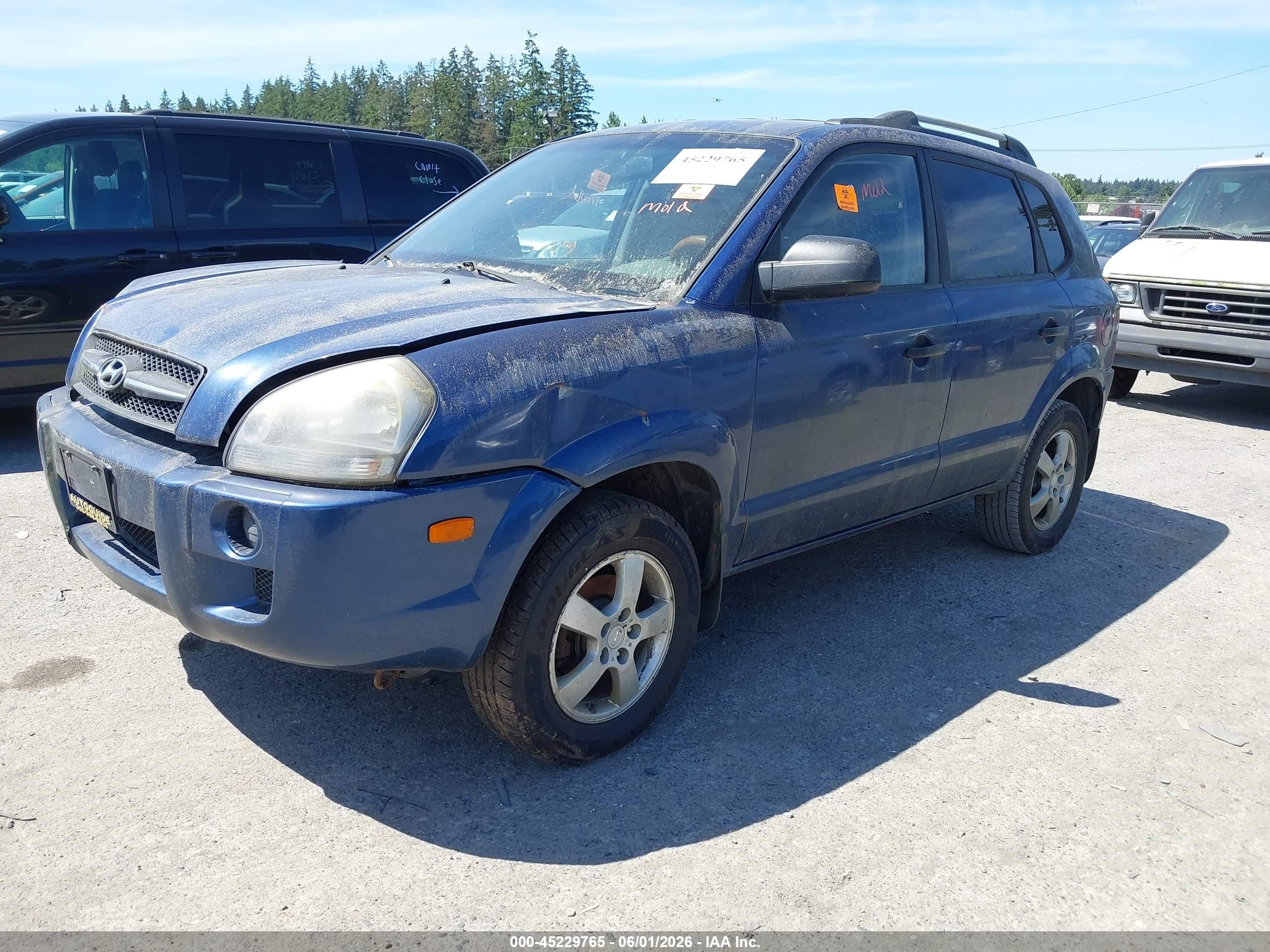 2008 Hyundai Tucson Gls Blue vin: KM8JM12B08U828854
