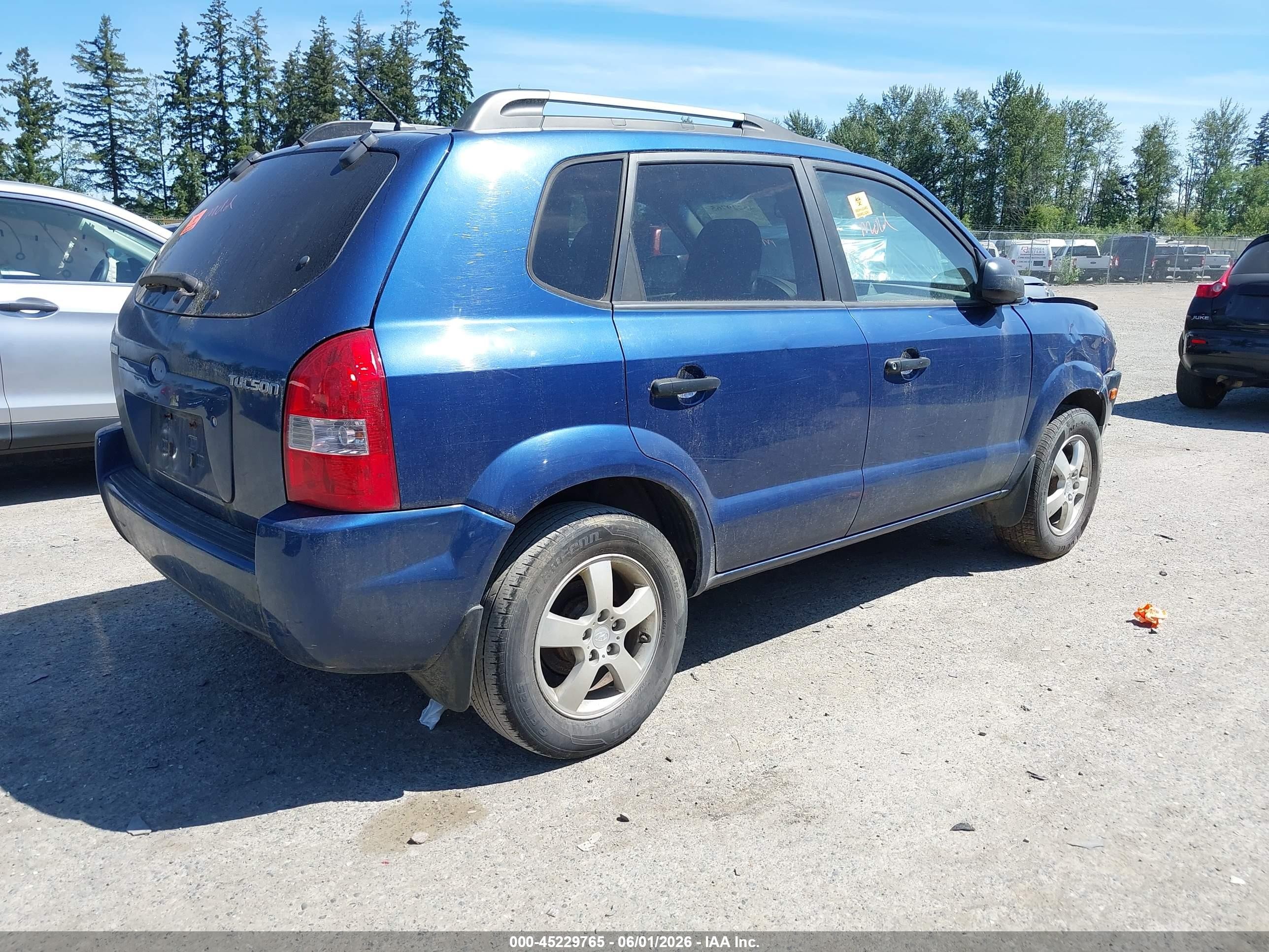 2008 Hyundai Tucson Gls Blue vin: KM8JM12B08U828854
