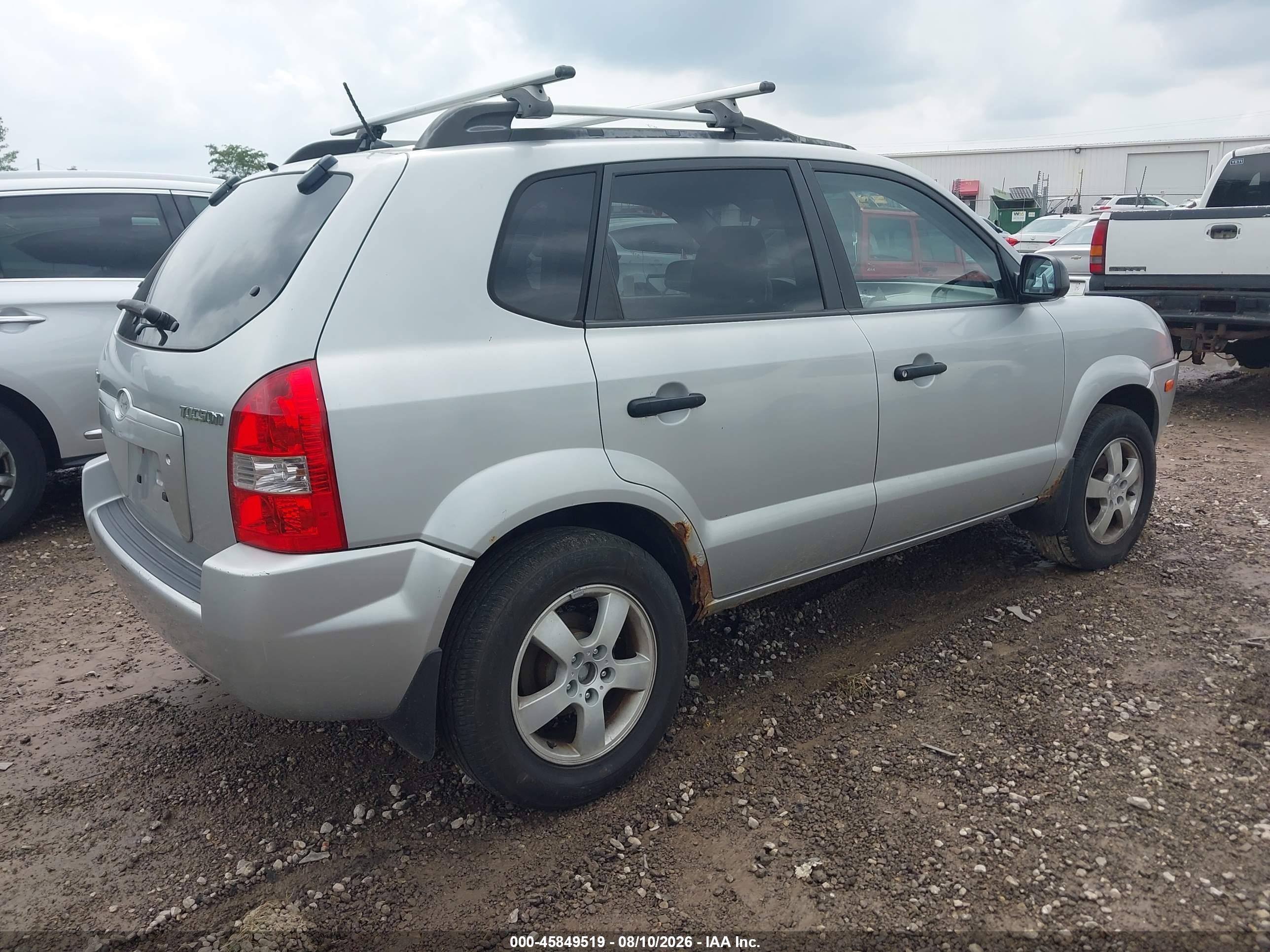 2007 Hyundai Tucson Gls Серебряный vin: KM8JM12B17U646689