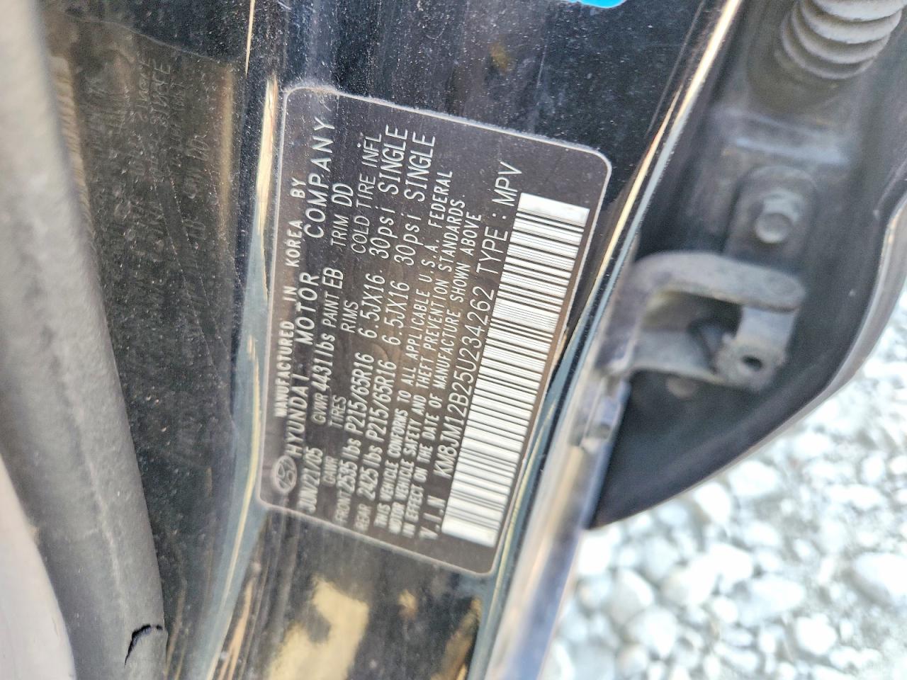 2005 Hyundai Tucson Gl Черный vin: KM8JM12B25U234262