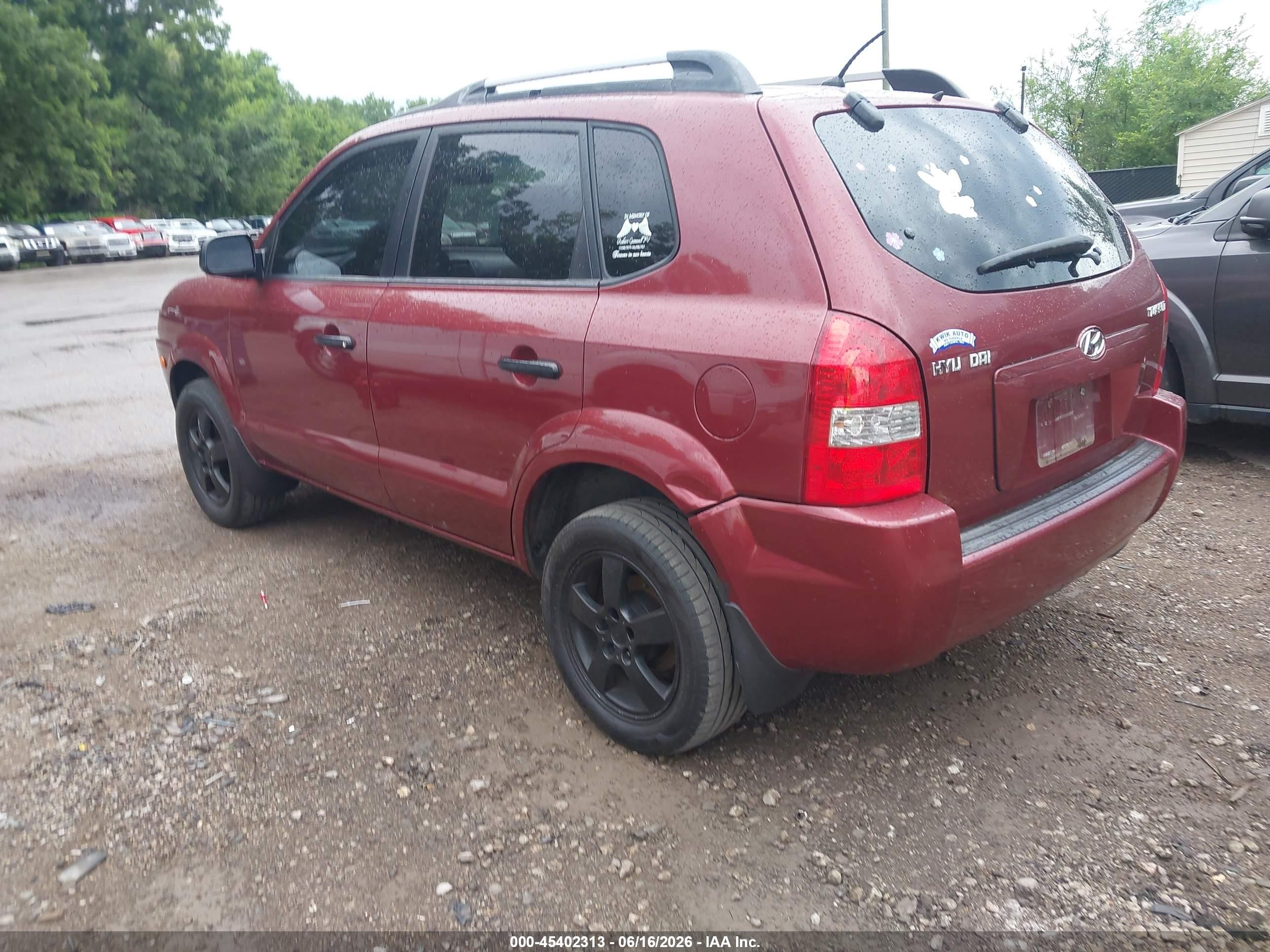 2007 Hyundai Tucson Gls Burgundy vin: KM8JM12B27U630985