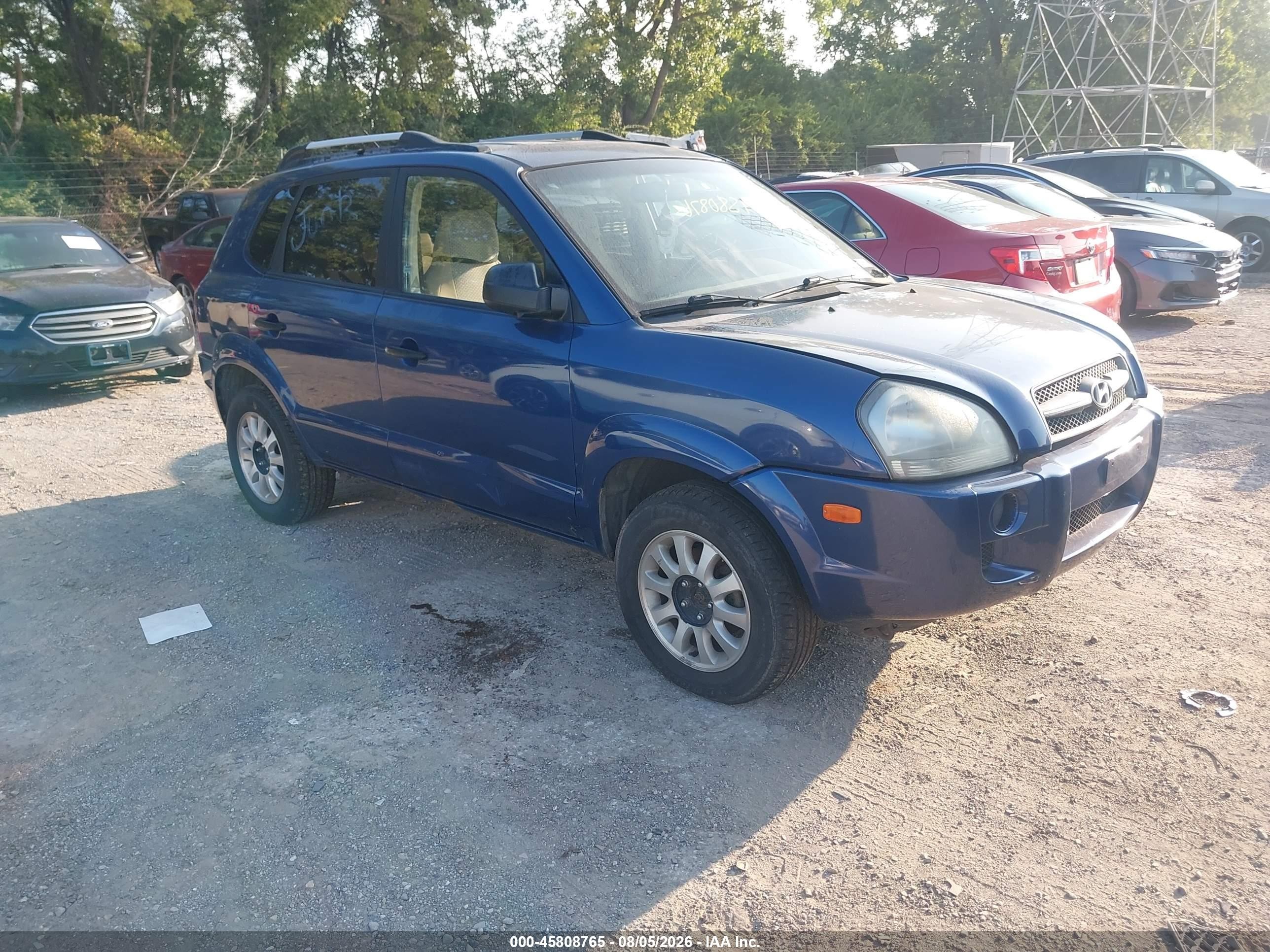 2007 Hyundai Tucson Gls Blue vin: KM8JM12B37U560302