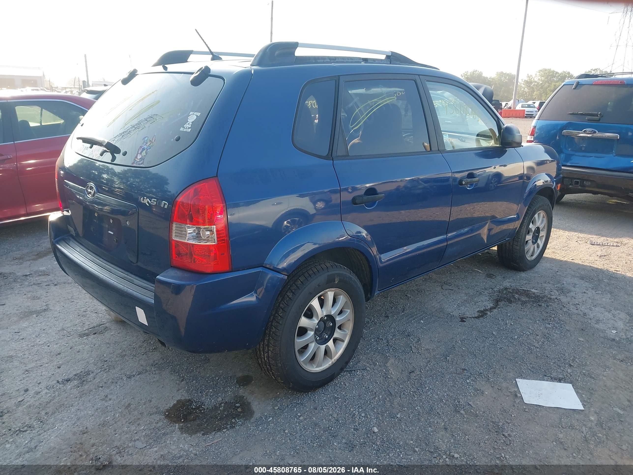 2007 Hyundai Tucson Gls Blue vin: KM8JM12B37U560302