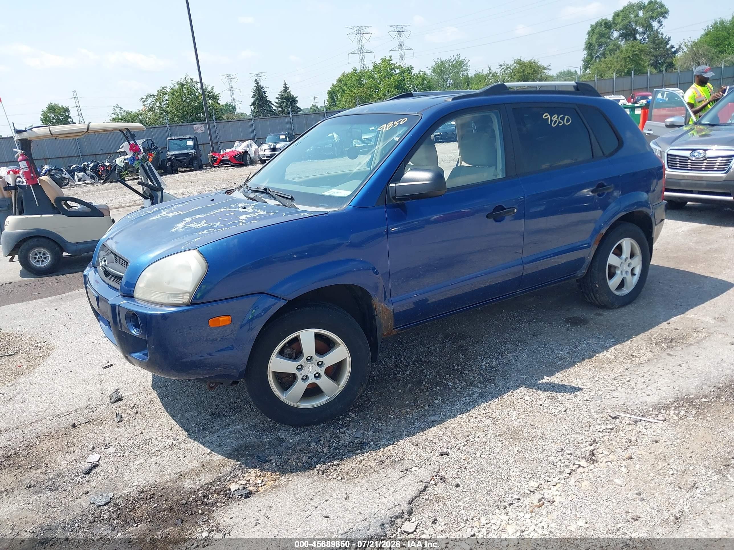 2007 Hyundai Tucson Gls Blue vin: KM8JM12B37U648041