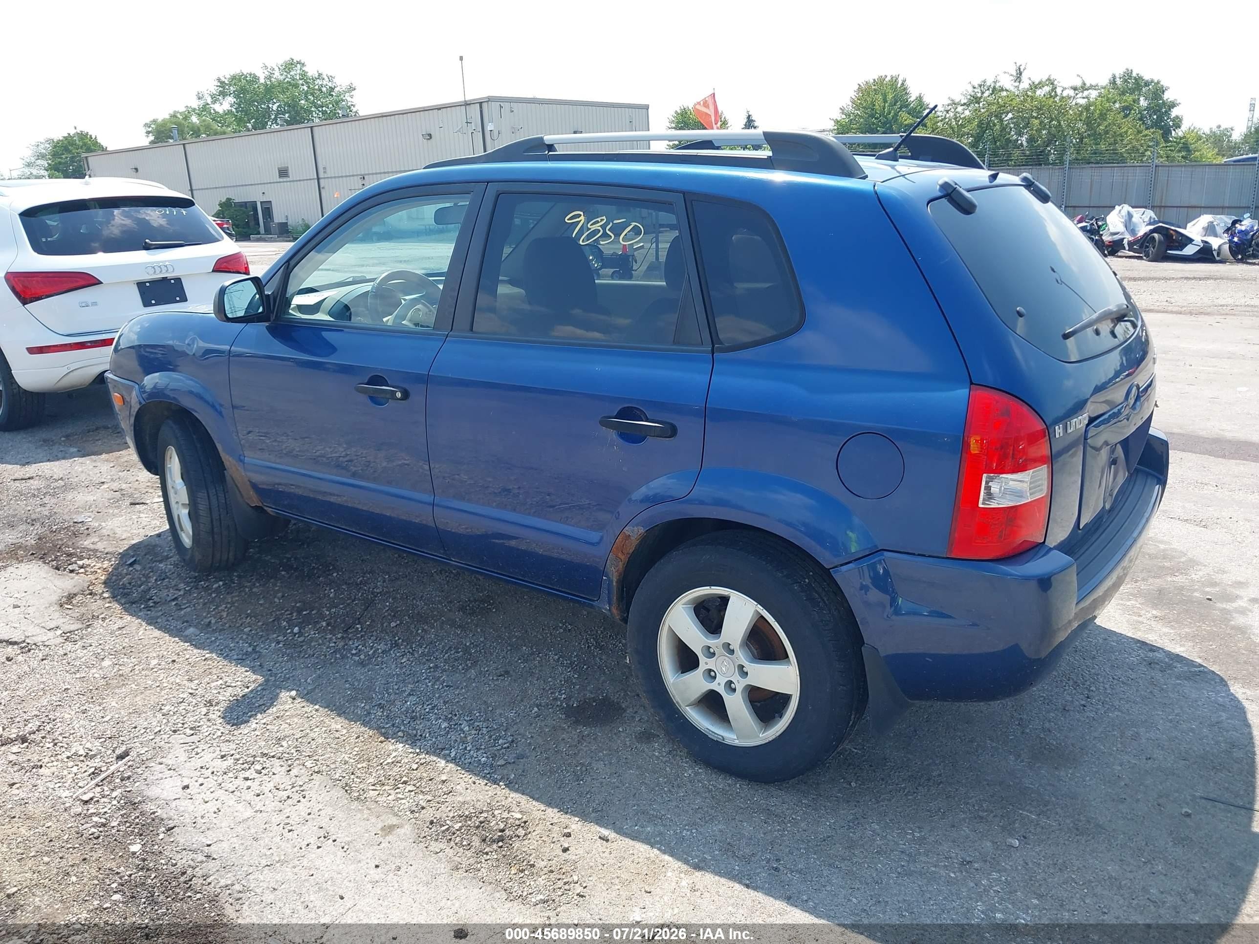 2007 Hyundai Tucson Gls Blue vin: KM8JM12B37U648041