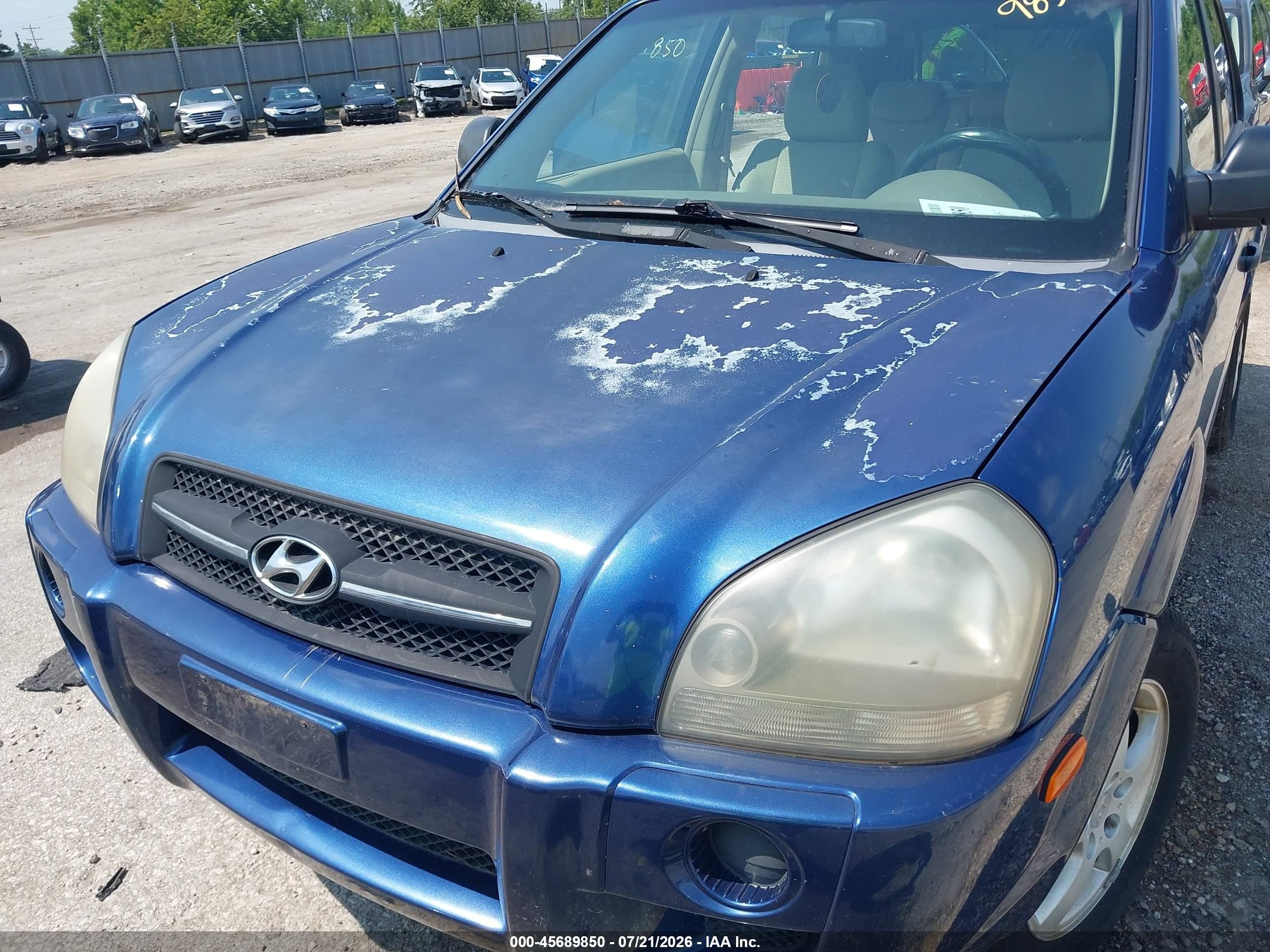 2007 Hyundai Tucson Gls Blue vin: KM8JM12B37U648041