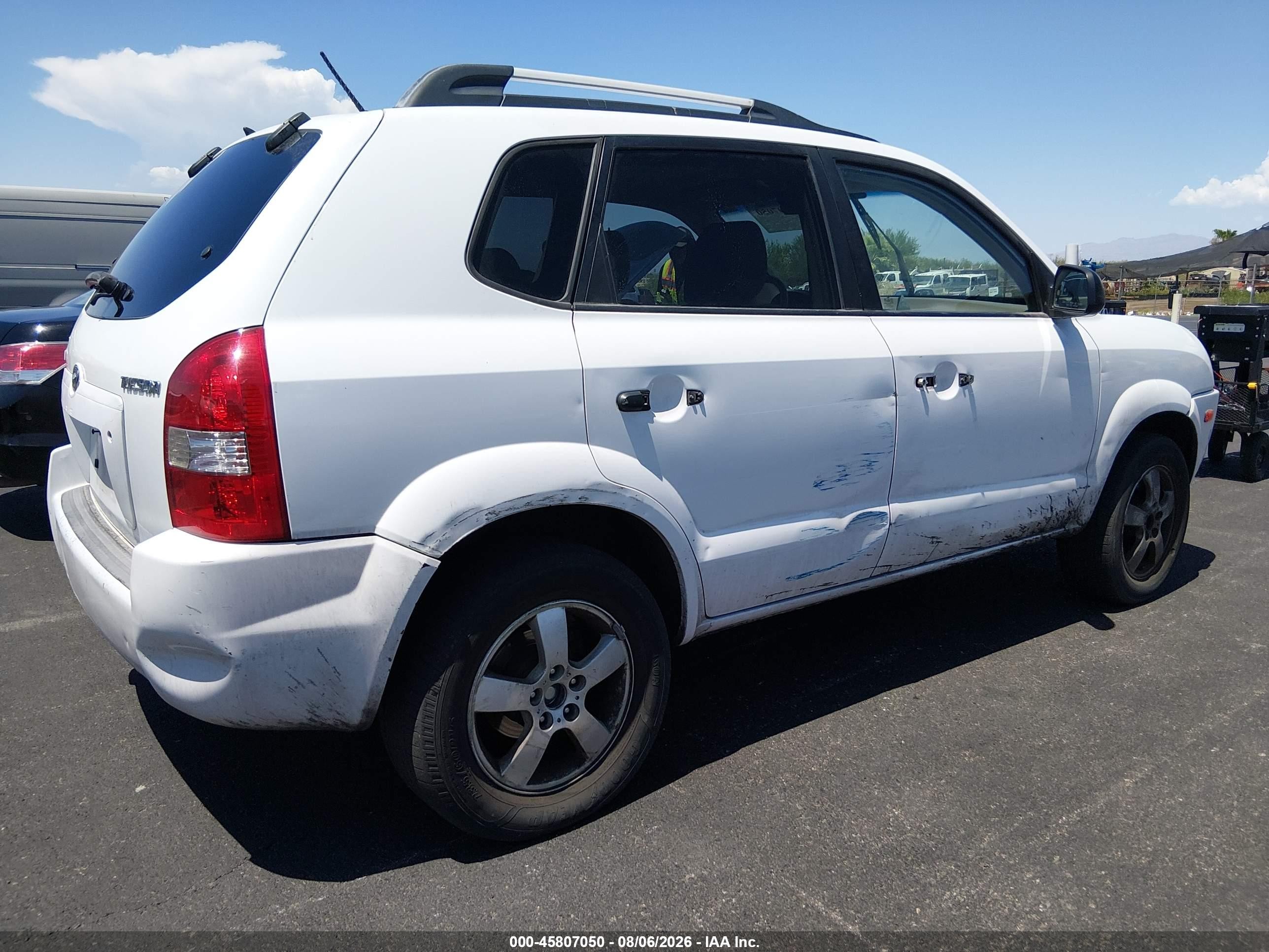 2007 Hyundai Tucson Gls White vin: KM8JM12B37U649609