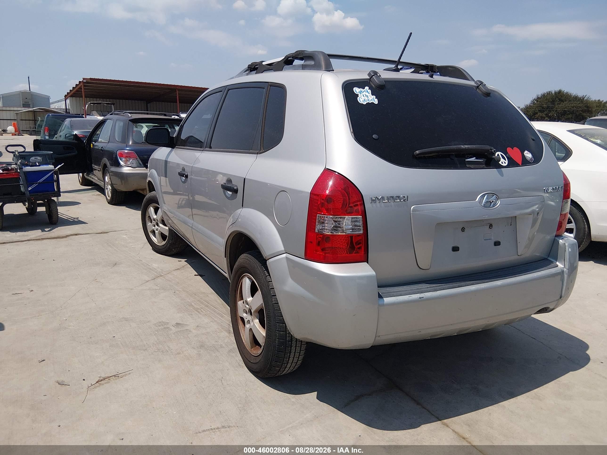 2008 Hyundai Tucson Gls Silver vin: KM8JM12B38U877496