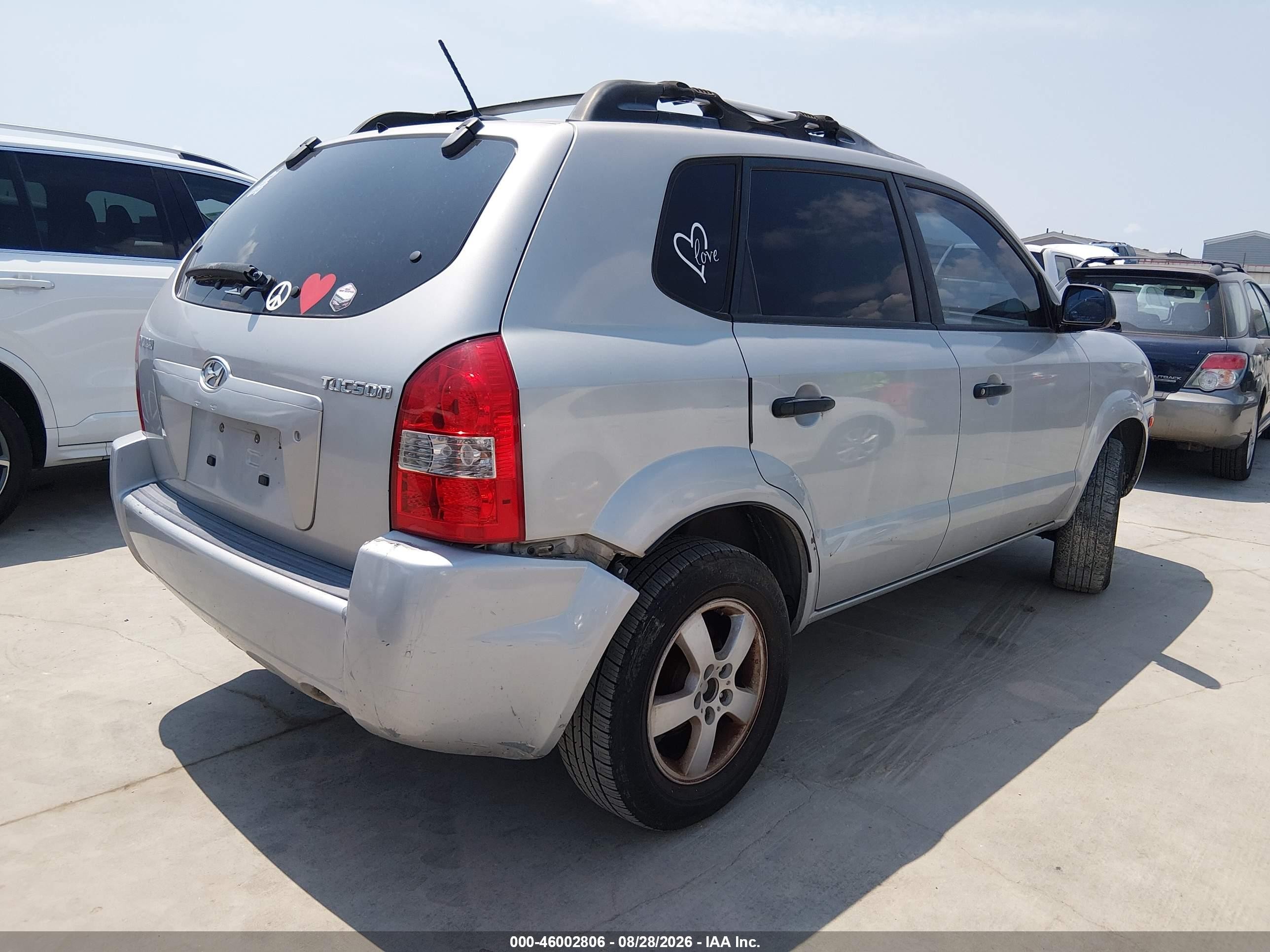 2008 Hyundai Tucson Gls Silver vin: KM8JM12B38U877496